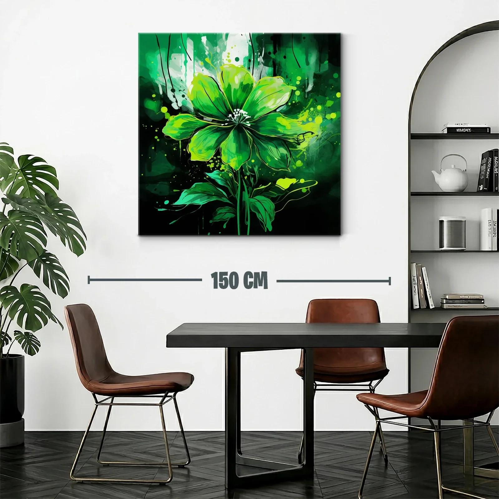 Flor verde vibrante con trazos expresionistas — miniatura 2