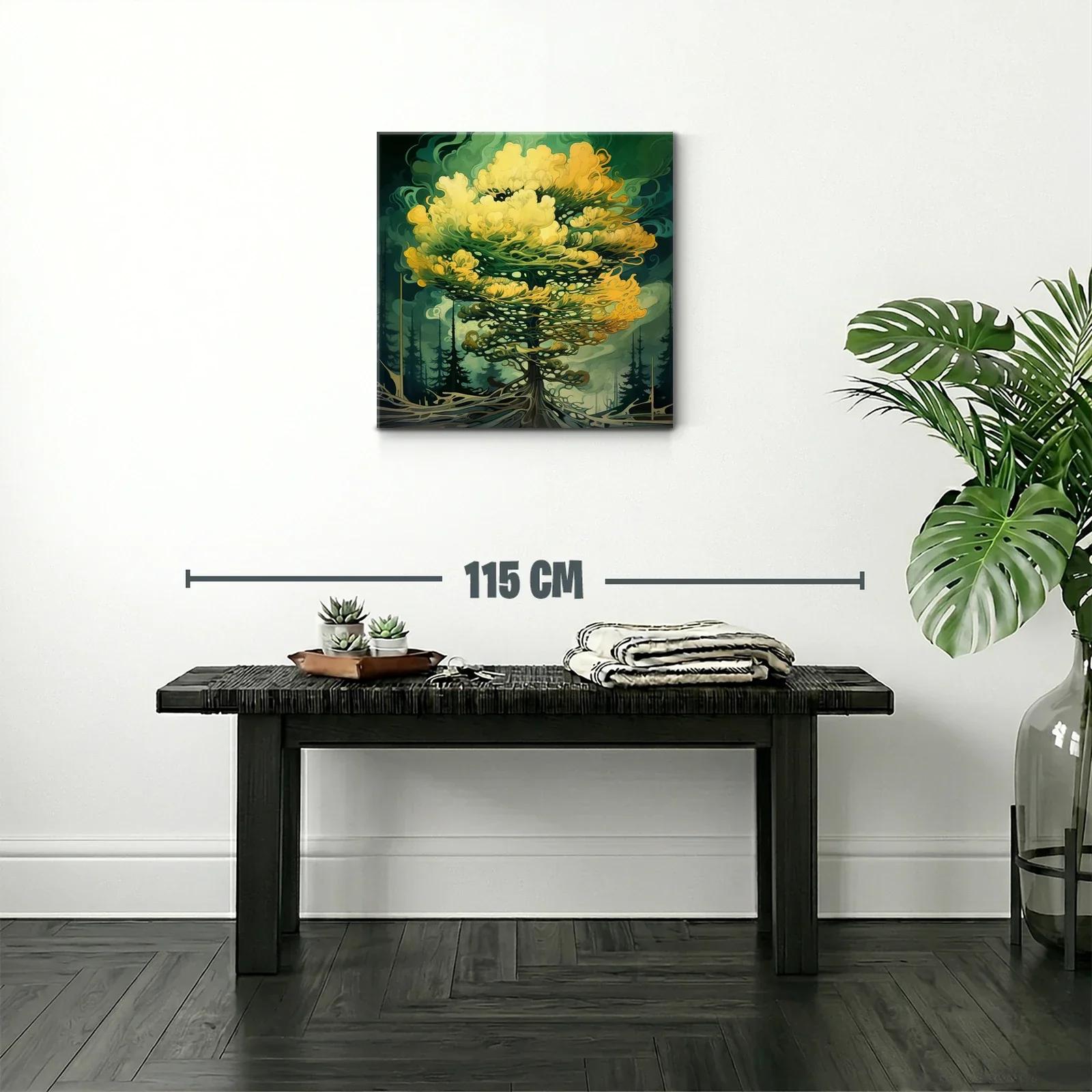 Árbol fantástico con tonos verdes y amarillos vibrantes — miniatura 2