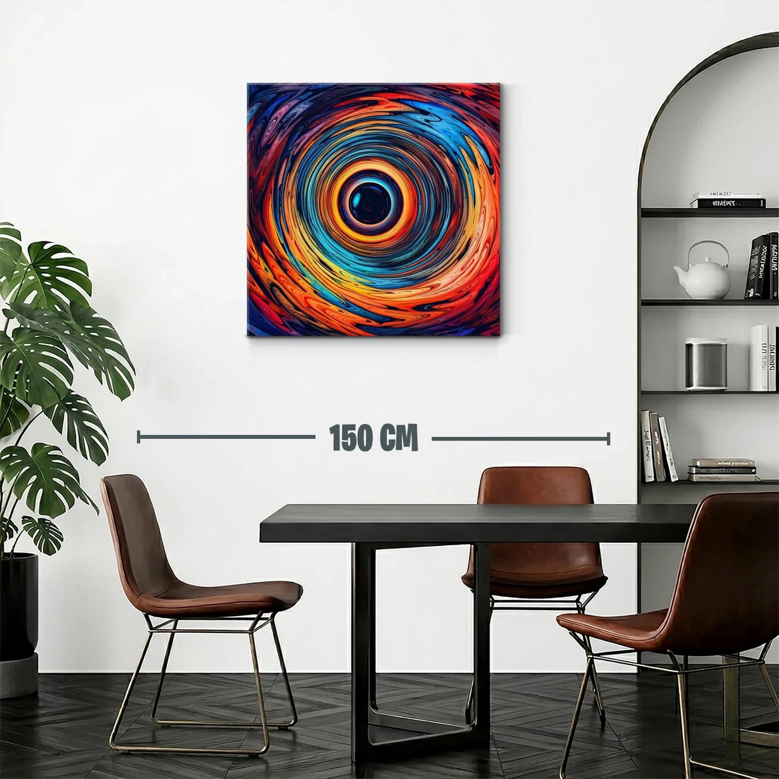 Cuadro Abstracto de Círculos Vibrantes y Movimiento Dinámico — miniatura 2