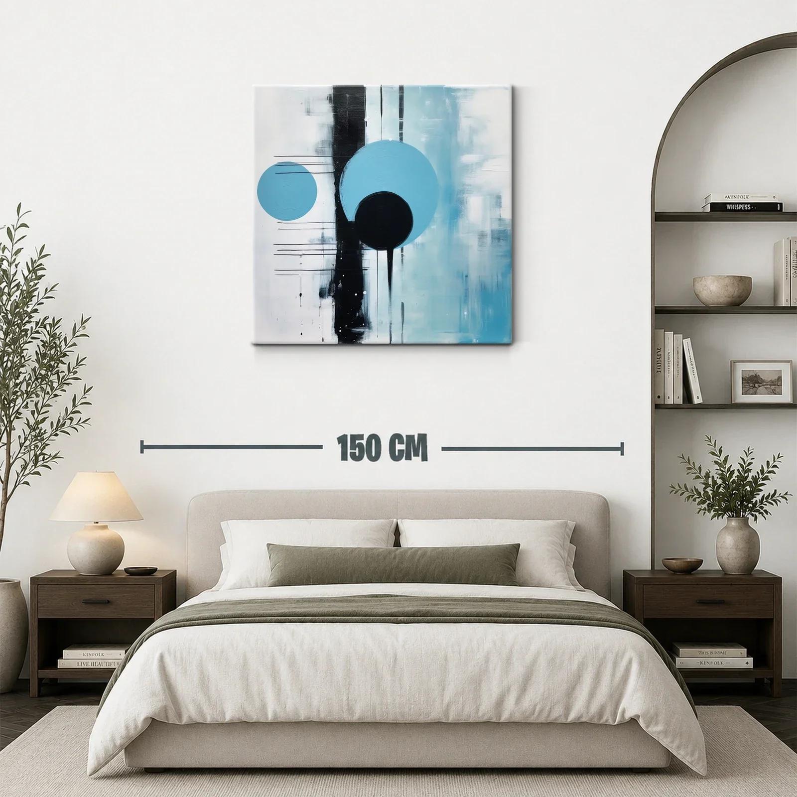 Composición Abstracta con Círculos en Tonos Azules y Negros — miniatura 3