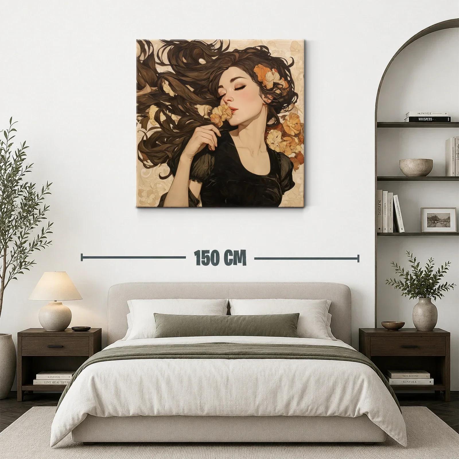 Retrato femenino con flores y melena al viento — miniatura 3