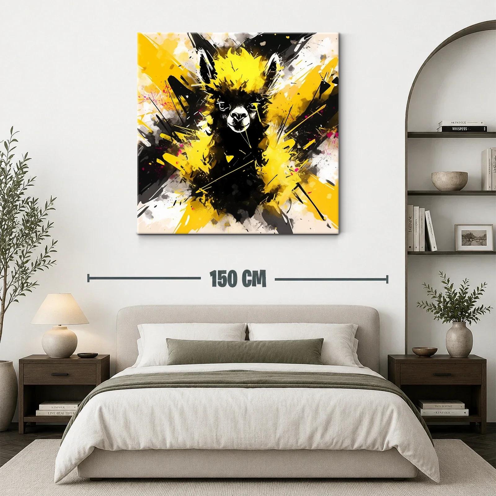 Llama Vibrante con Explosión de Amarillo y Negro — miniatura 3