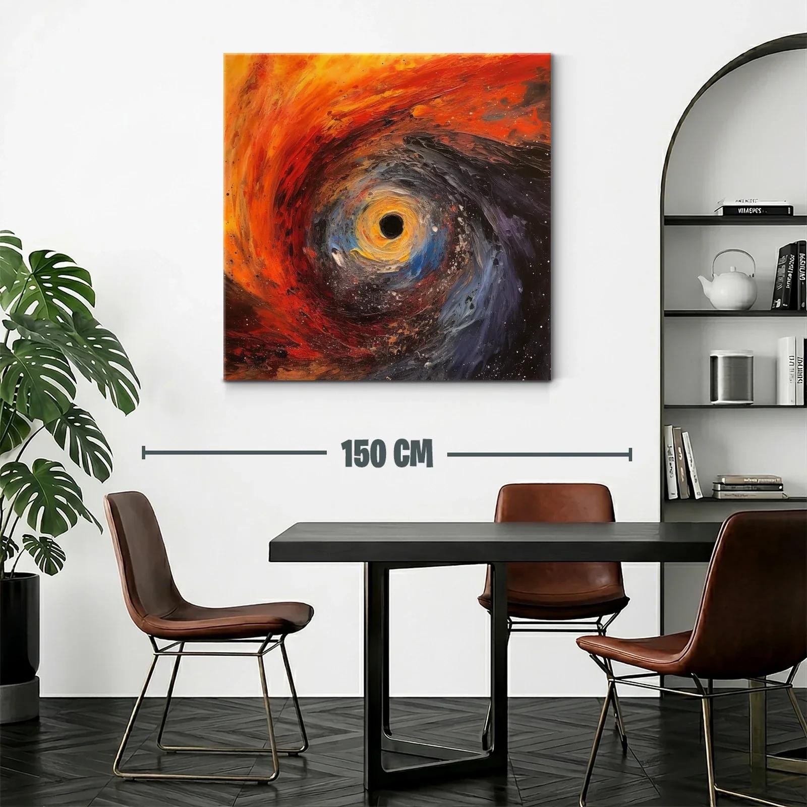 Cuadro abstracto de remolino cósmico en tonos intensos — miniatura 2