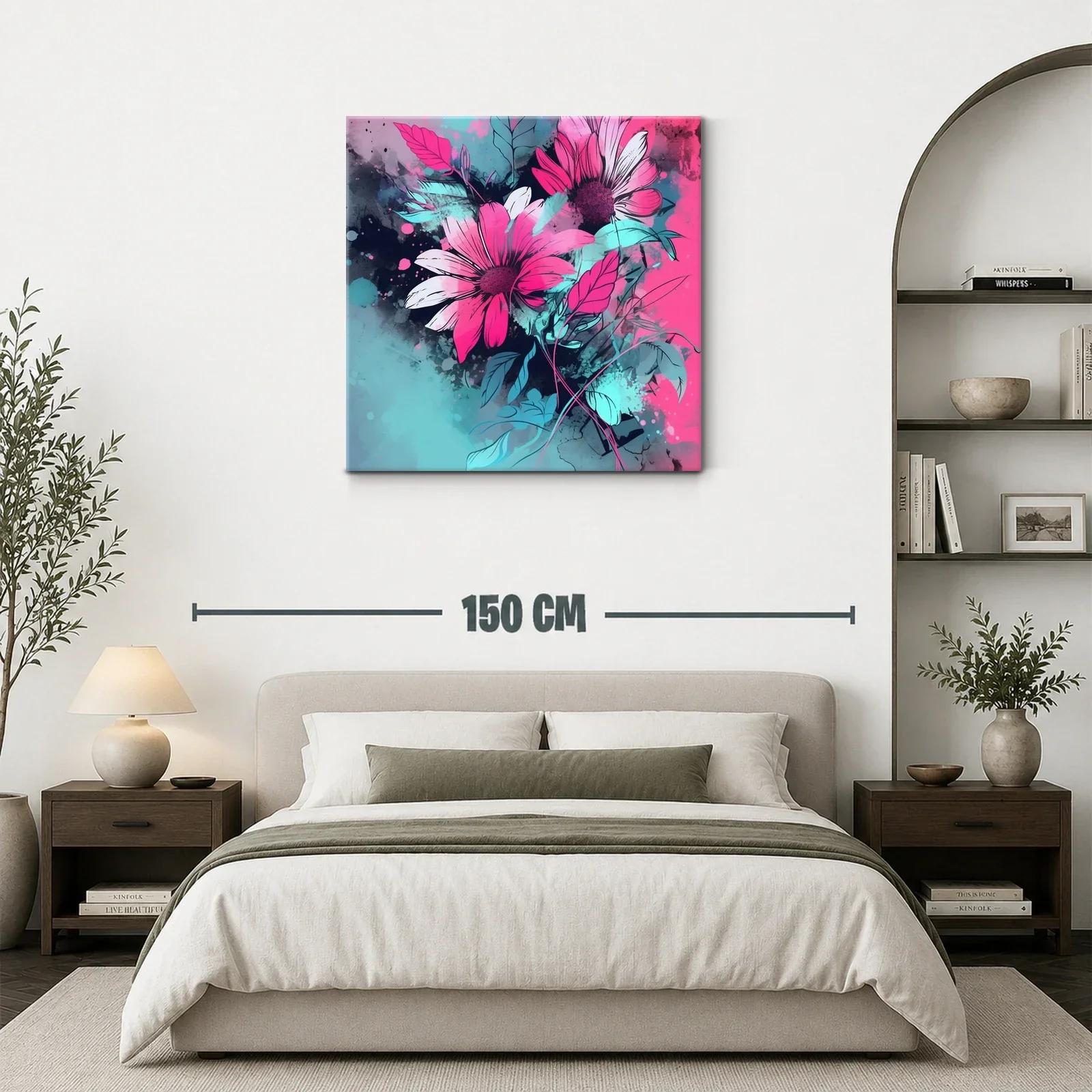 Flores vibrantes en tonos fucsia y azul turquesa — miniatura 3