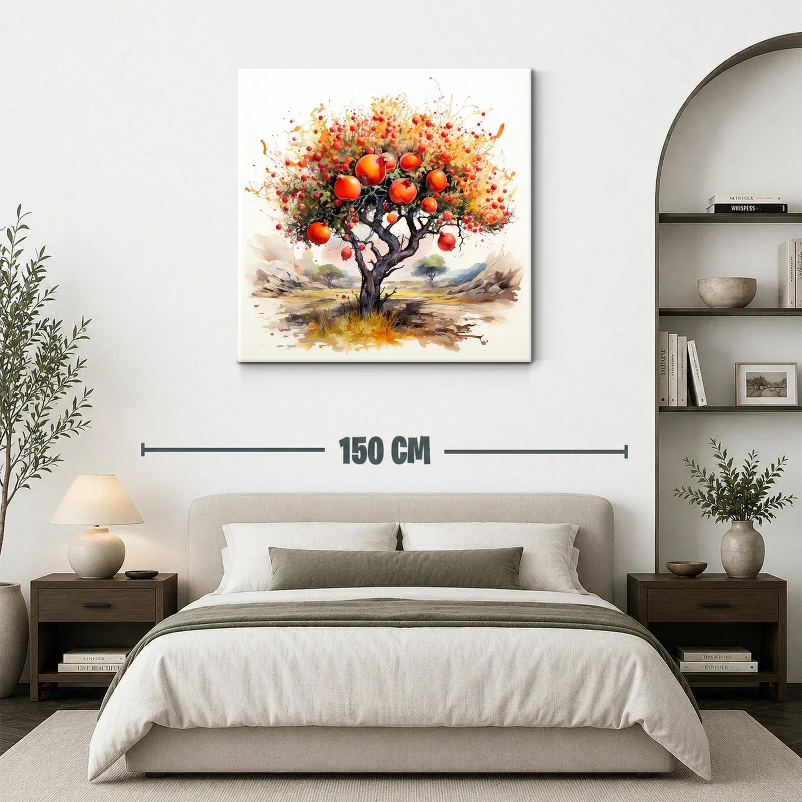Árbol frutal con granadas en tonos cálidos y vibrantes — miniatura 3