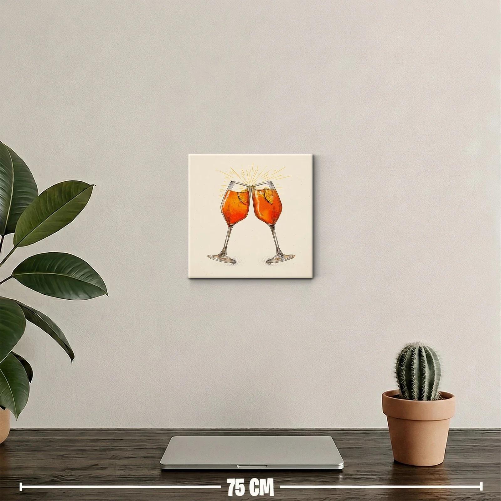 Brindis con copas de cóctel en elegante ilustración — miniatura 2