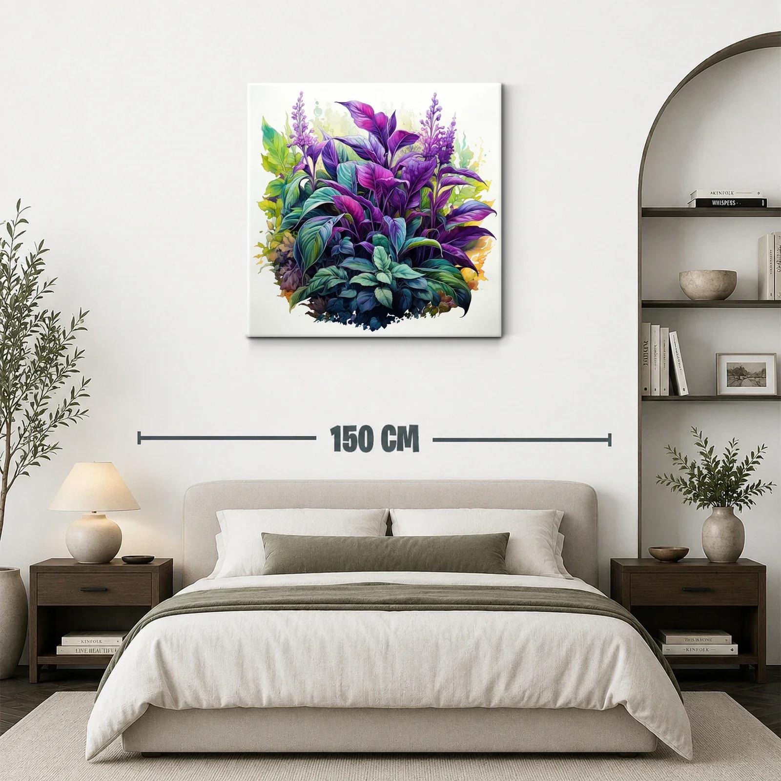 Exuberante Composición de Hojas en Tonos Violeta y Verde — miniatura 3