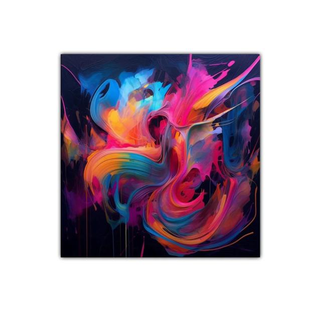 Cuadro decorativo abstracto con explosión de colores vivos