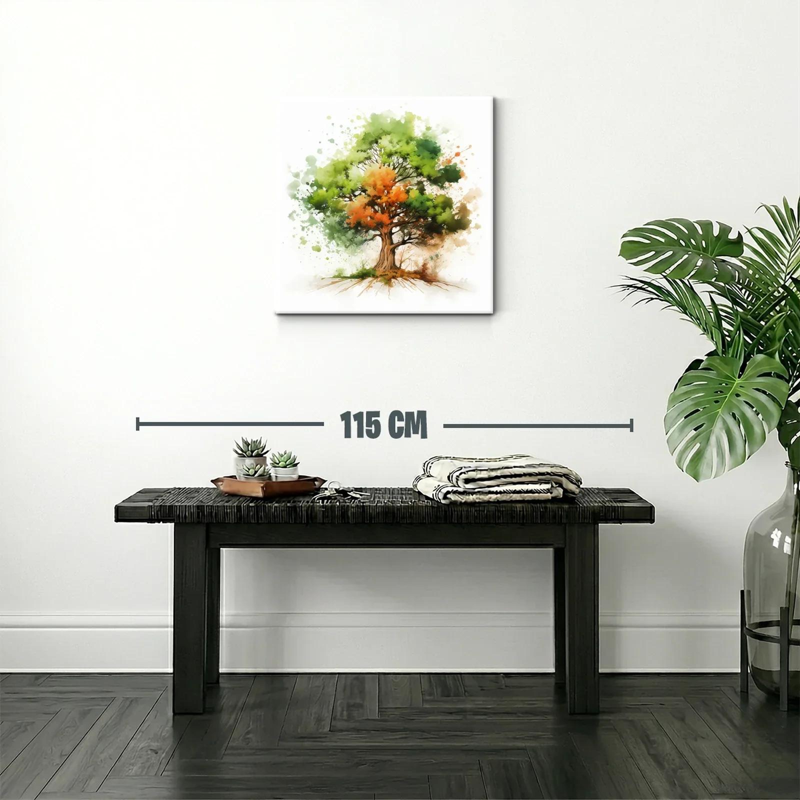Árbol vibrante con tonos verdes y naranjas llenos de vida — miniatura 2