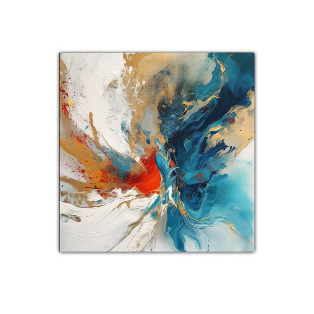 Cuadro abstracto con dinamismo y colores vibrantes