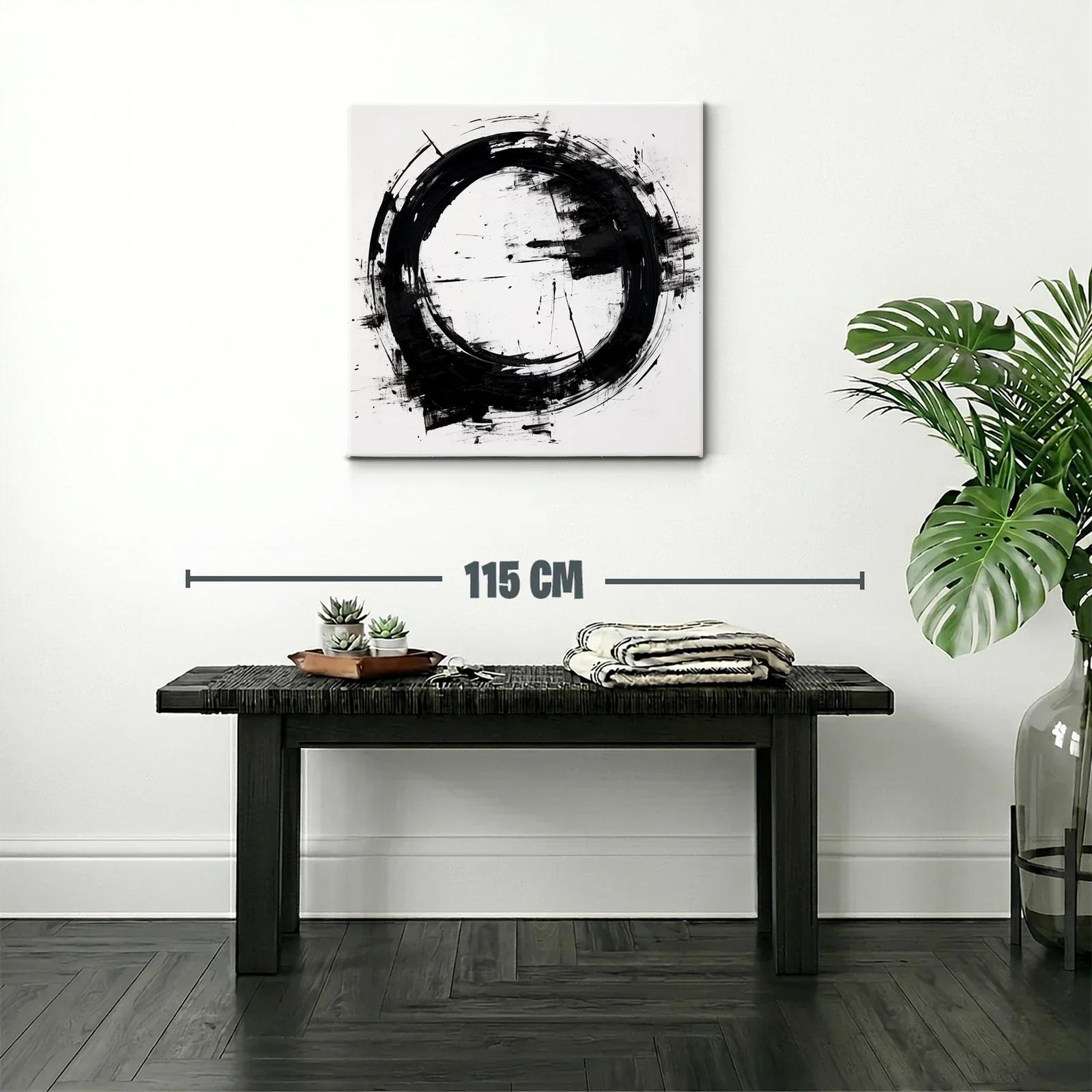 Círculo negro abstracto en fondo blanco moderno y elegante — miniatura 2