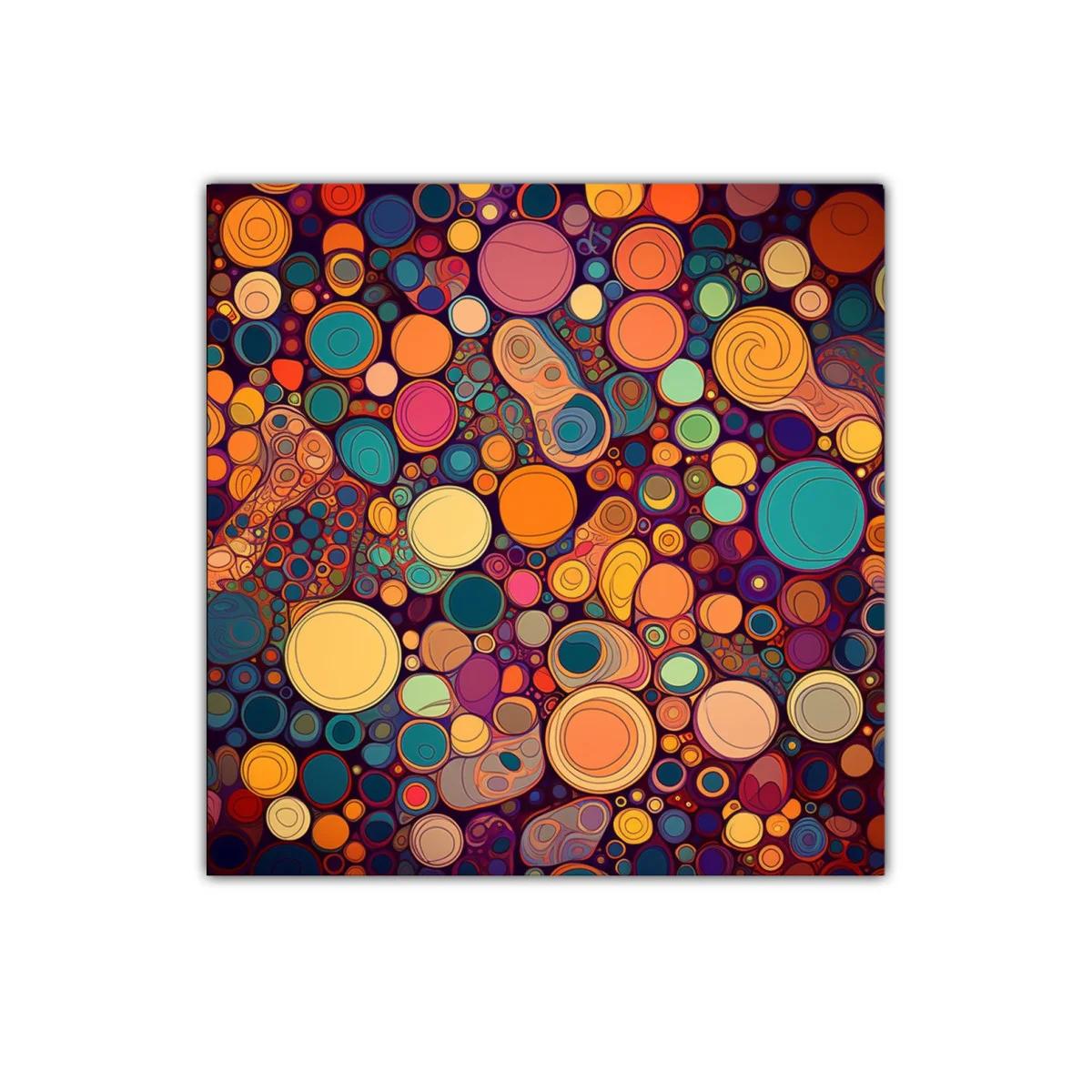 Cuadro decorativo con círculos coloridos y vibrantes