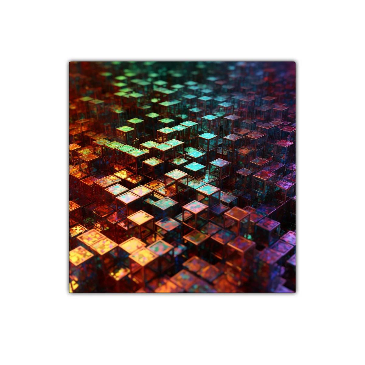Cuadro abstracto con formas geométricas y colores vibrantes — imagen principal