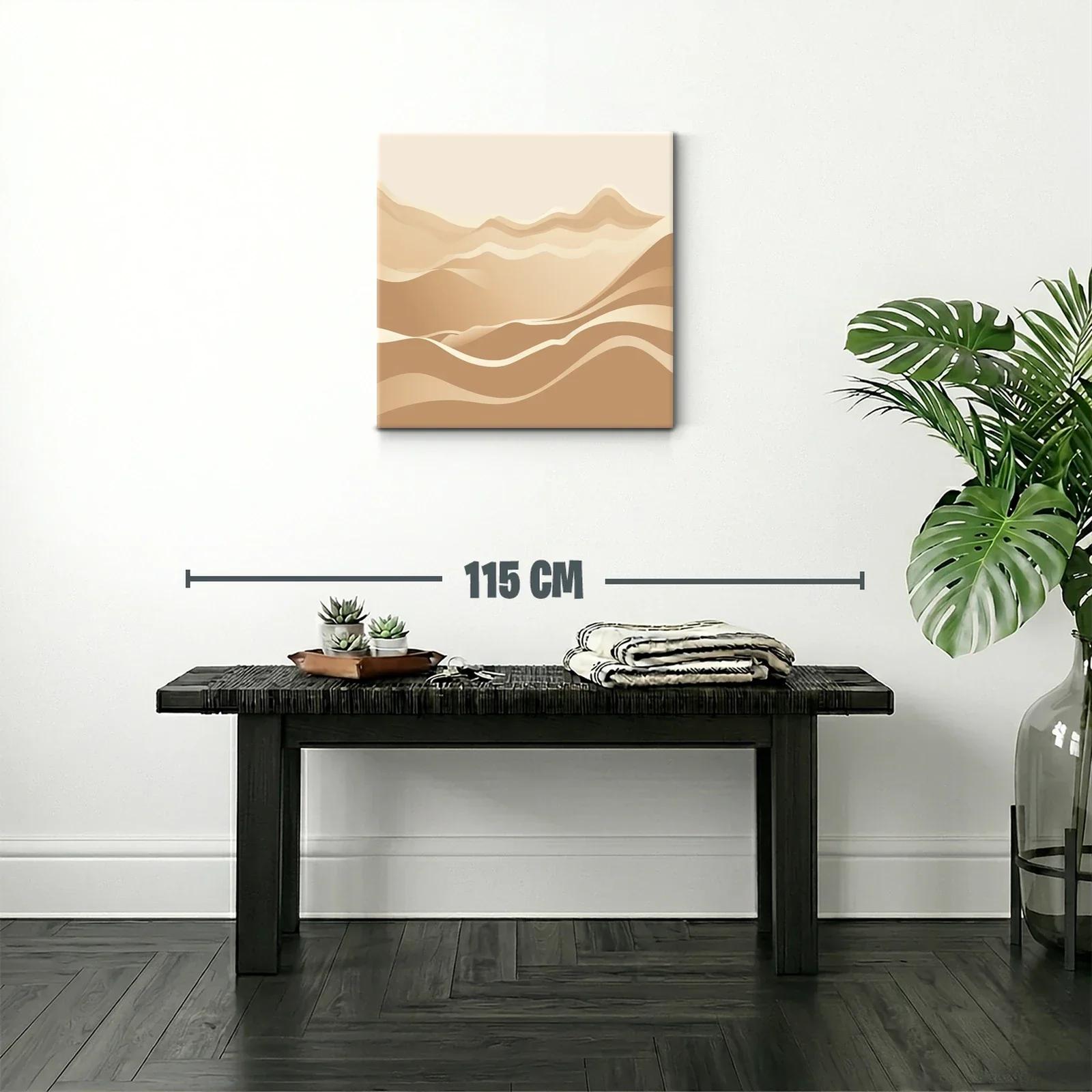 Paisaje abstracto en tonos neutros y formas onduladas — miniatura 2