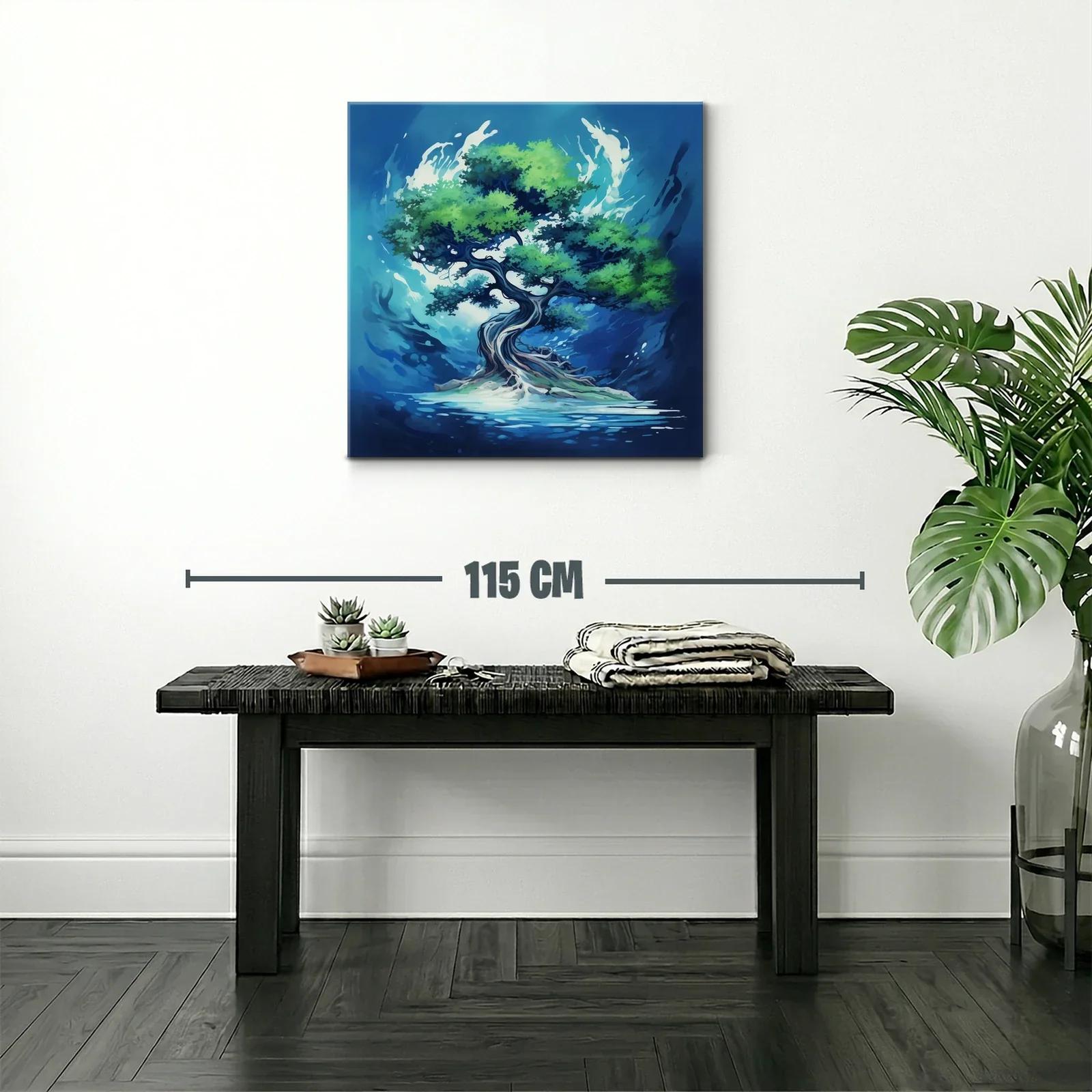 Árbol luminoso en vibrantes tonos azules y verdes — miniatura 2