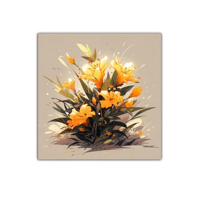 Cuadro decorativo con ramo de flores amarillas vibrantes