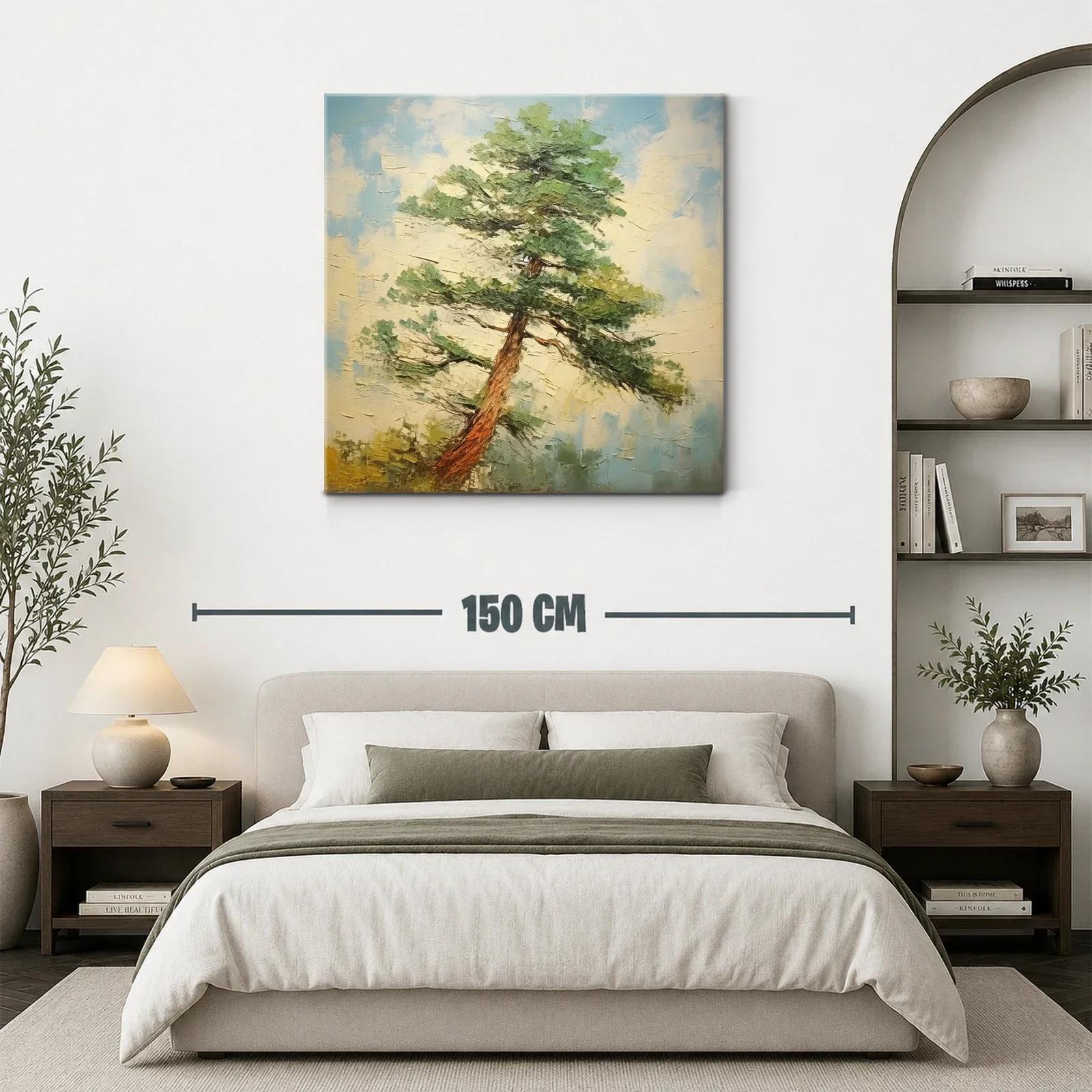 Cuadro de árbol solitario con cielo azul y tonos naturales — miniatura 3