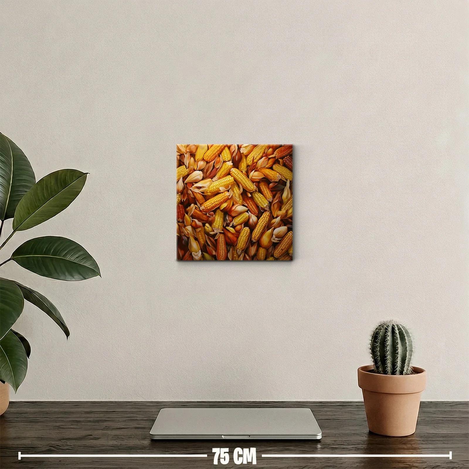 Cuadro decorativo con mazorcas de maíz en tonos cálidos — miniatura 2