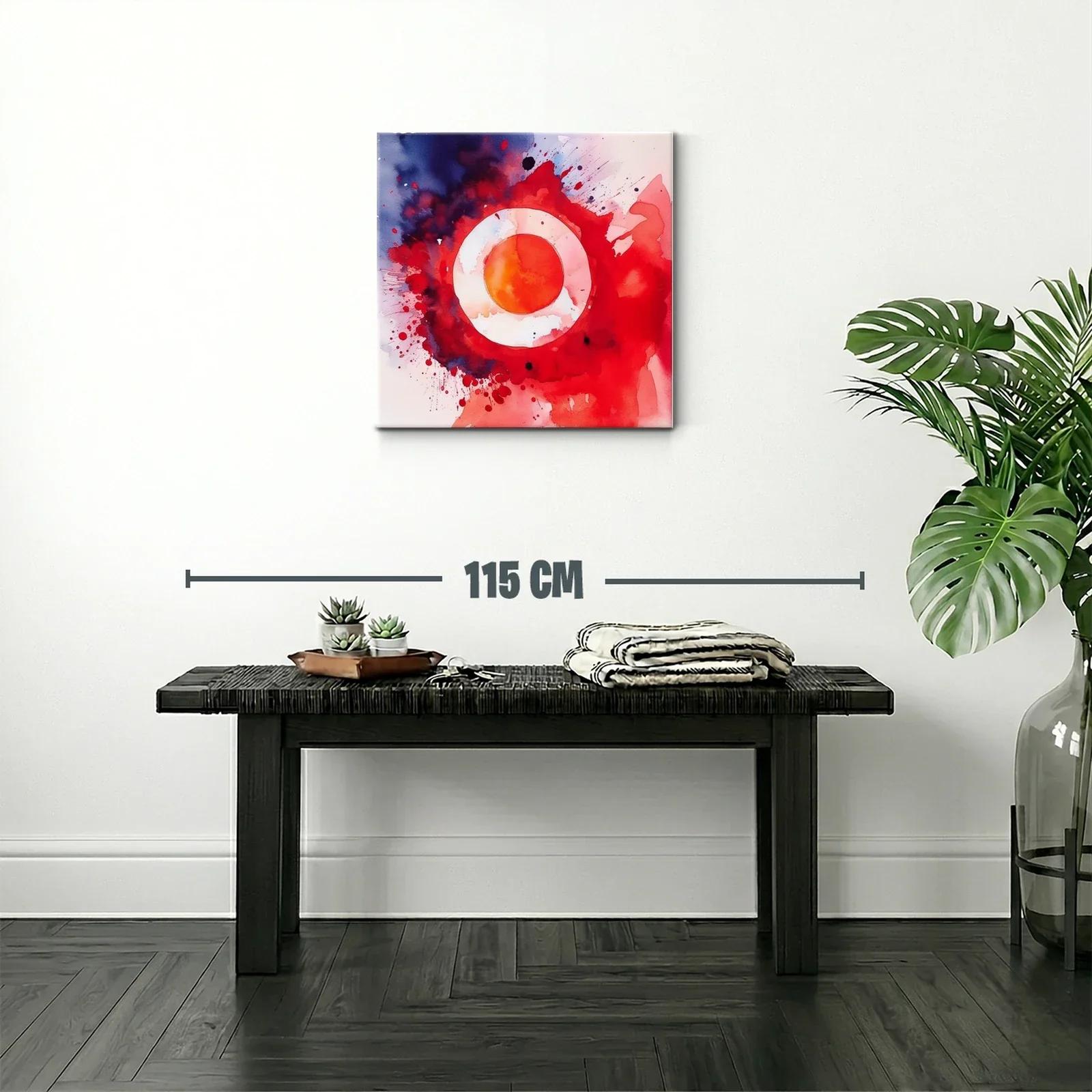 Composición abstracta con círculos en tonos rojos vibrantes — miniatura 2