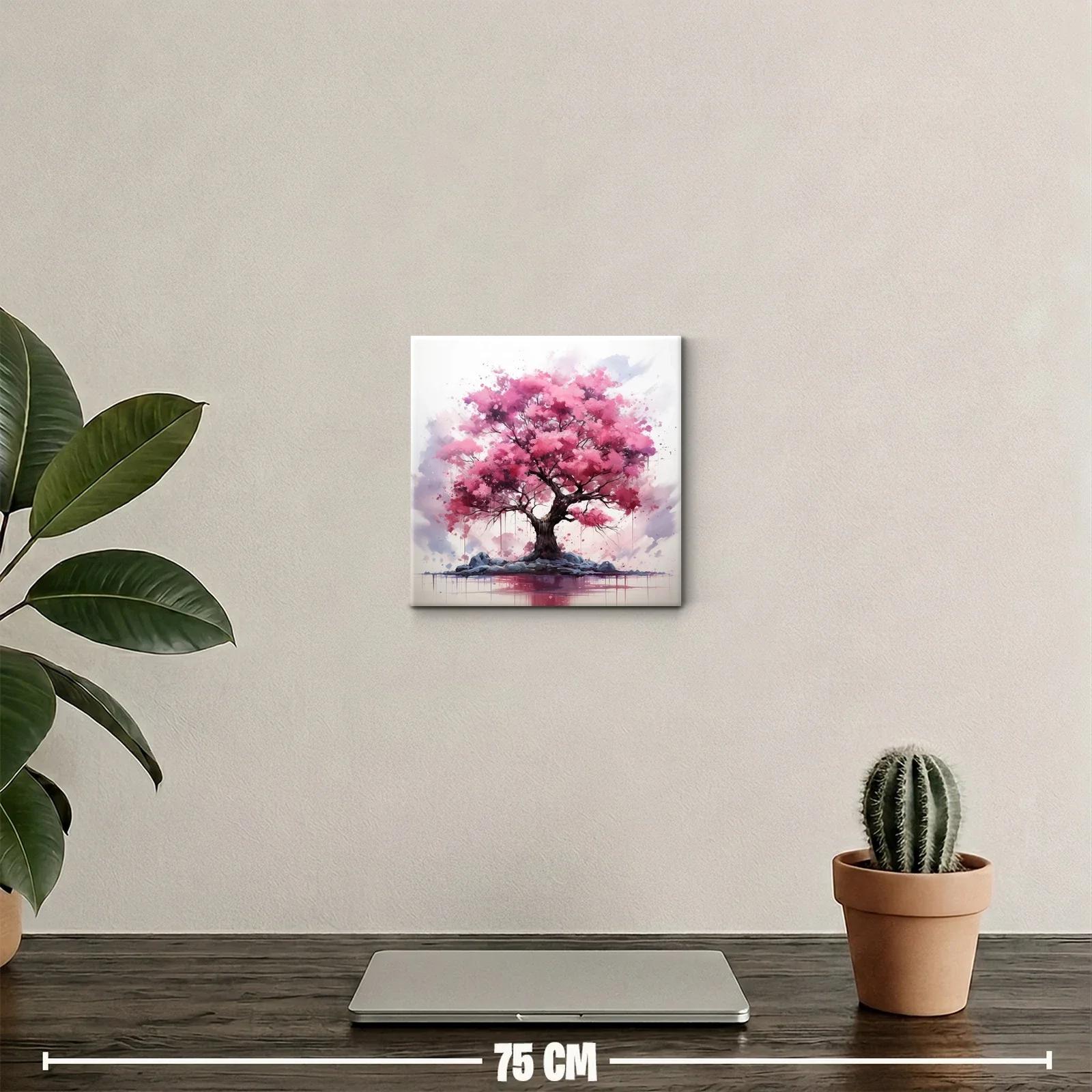 Árbol esplendoroso con flores rosas vibrantes — miniatura 2