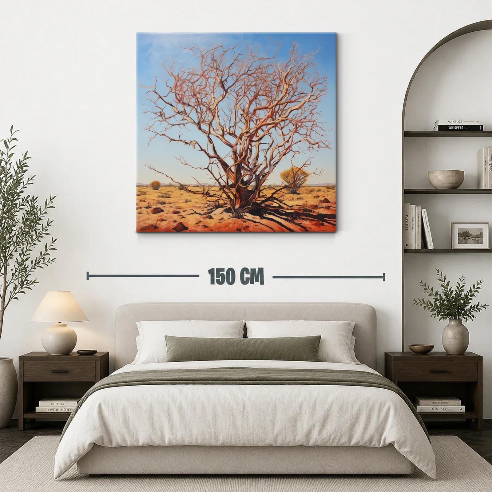 Árbol desnudo en paisaje árido y cielos azules claros — miniatura 3