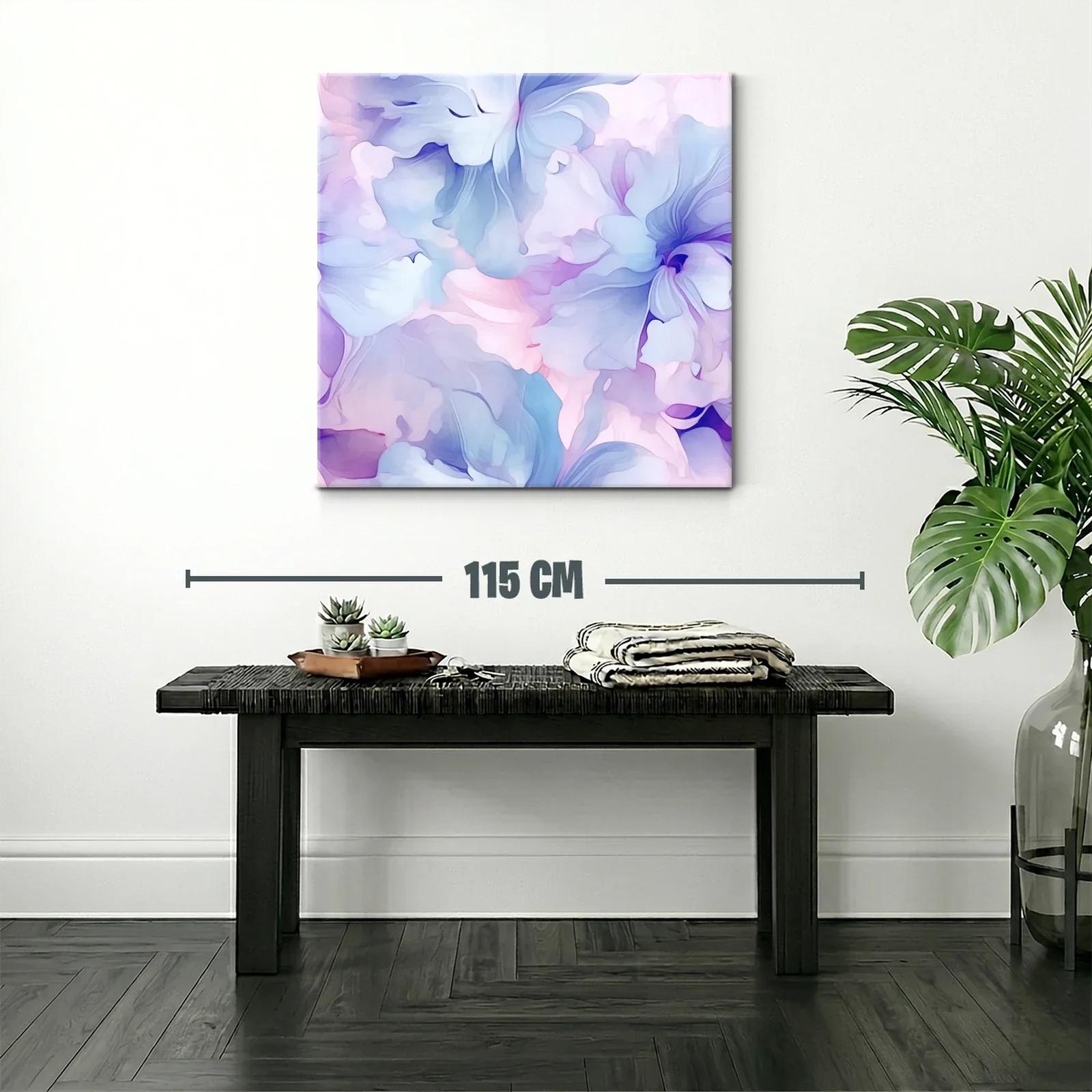 Cuadro floral abstracto en tonos pastel suaves — miniatura 2