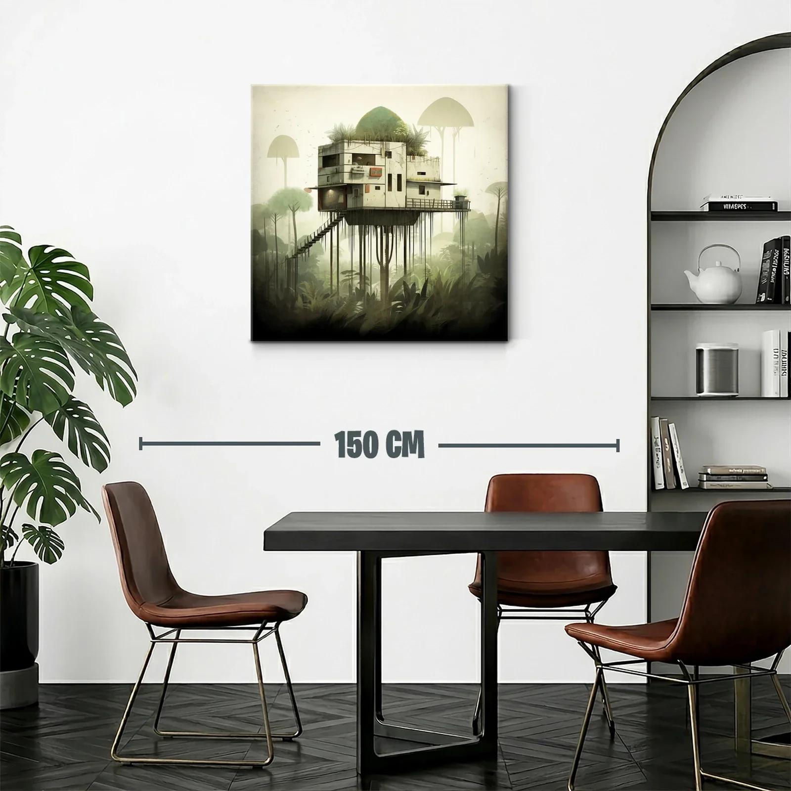 Casa elevada entre la naturaleza con ambiente misterioso — miniatura 2