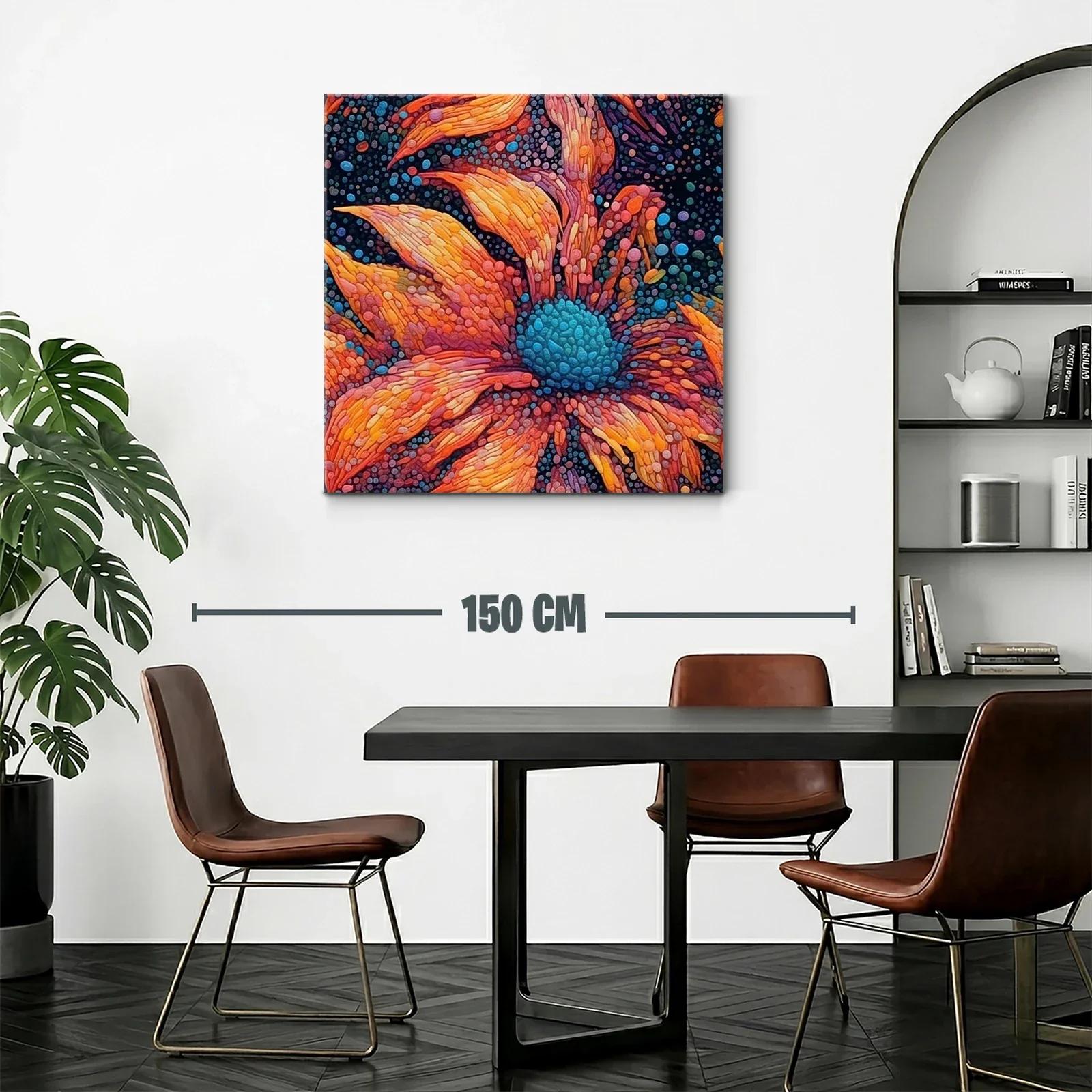 Flores vibrantes con detalles abstractos en tonos cálidos — miniatura 2