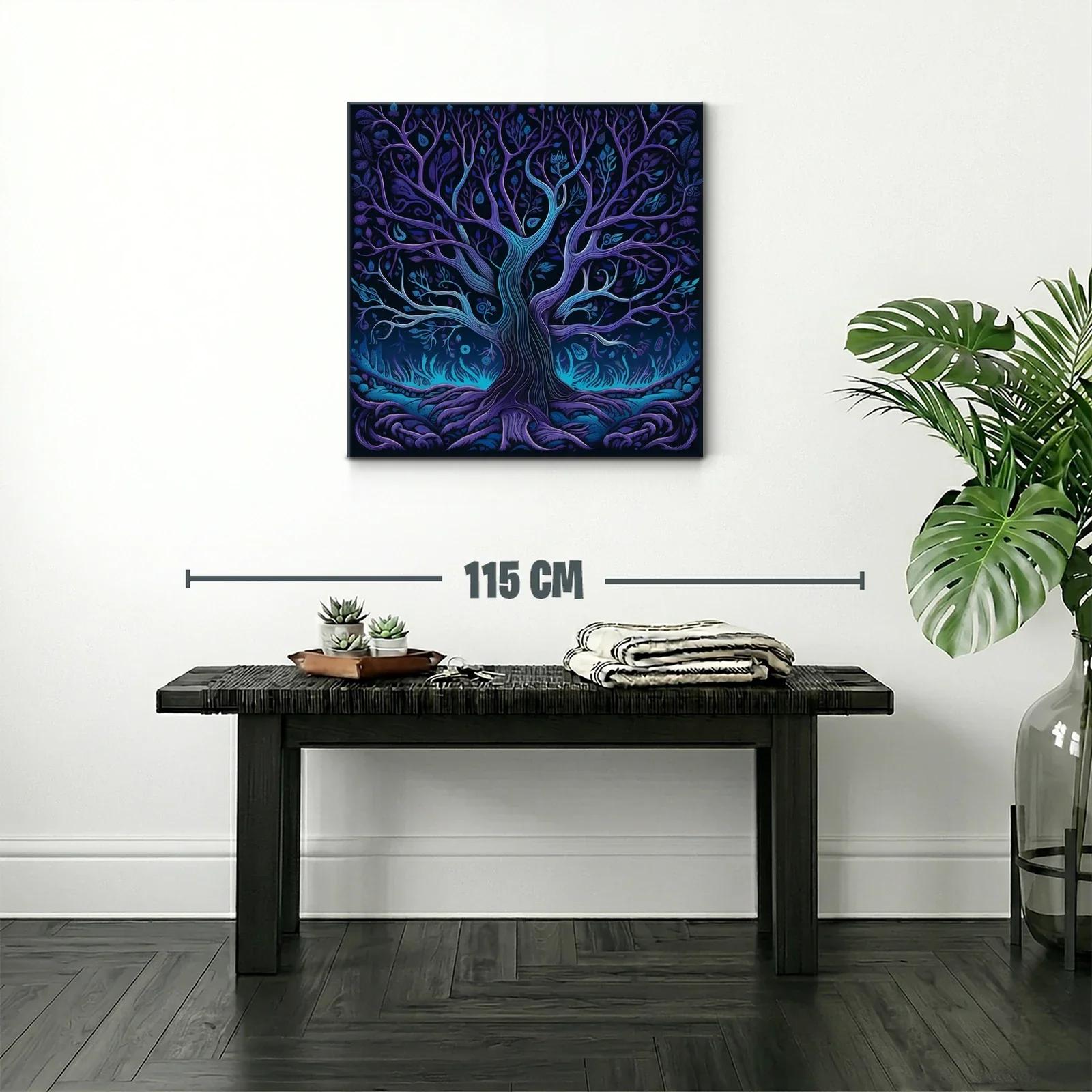Árbol místico en tonos azules y violetas vibrantes — miniatura 2