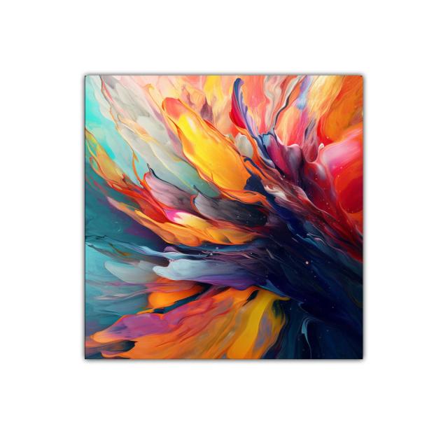 Cuadro decorativo con explosión de colores vibrantes y fluidos