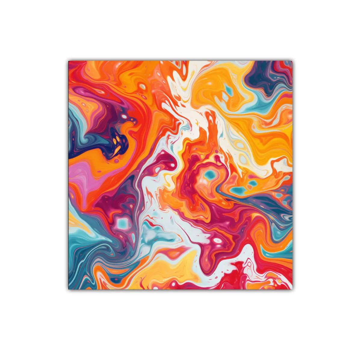 Cuadro abstracto con vibrante mezcla de colores intensos