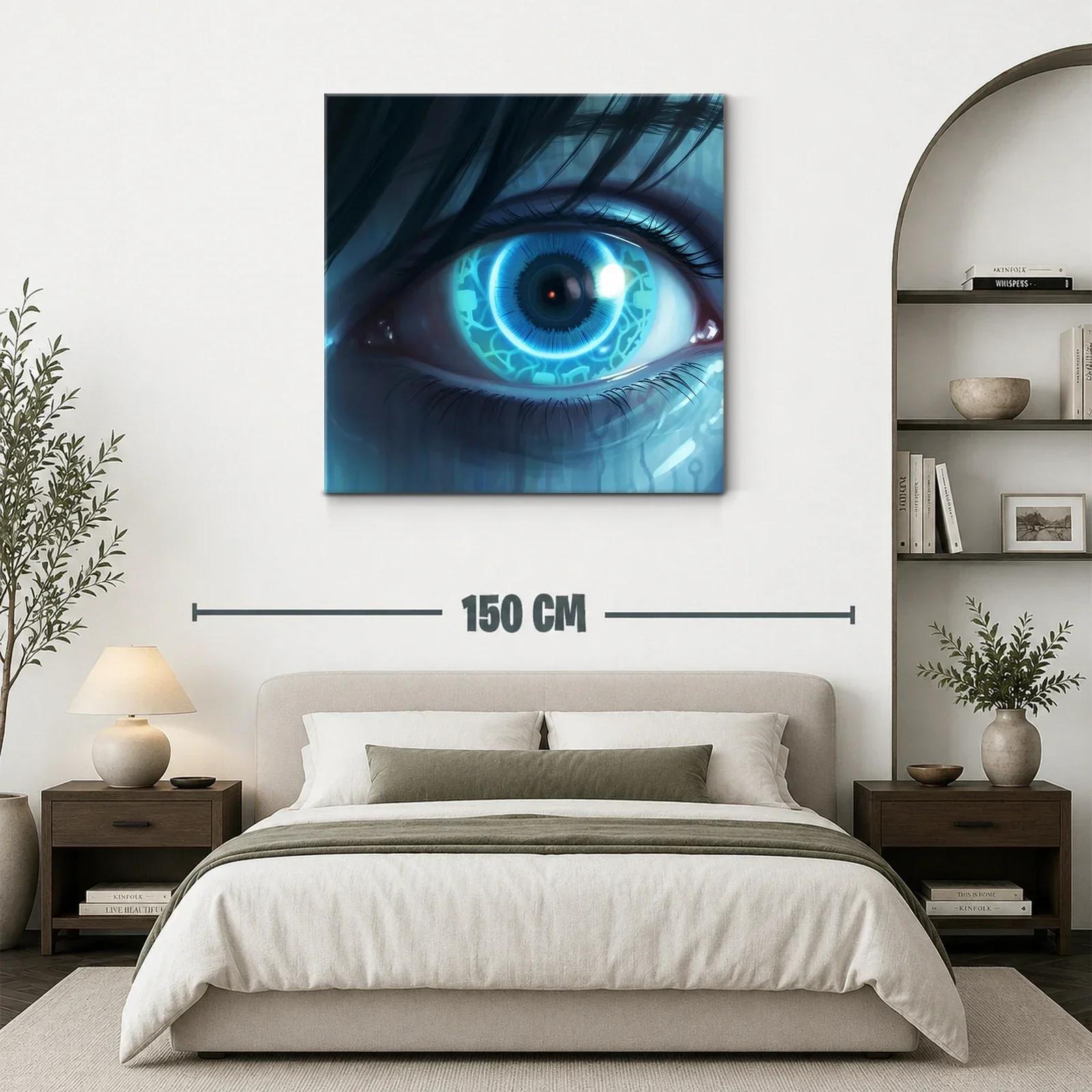 Ojo futurista con iris tecnológico en tonos azules — miniatura 3