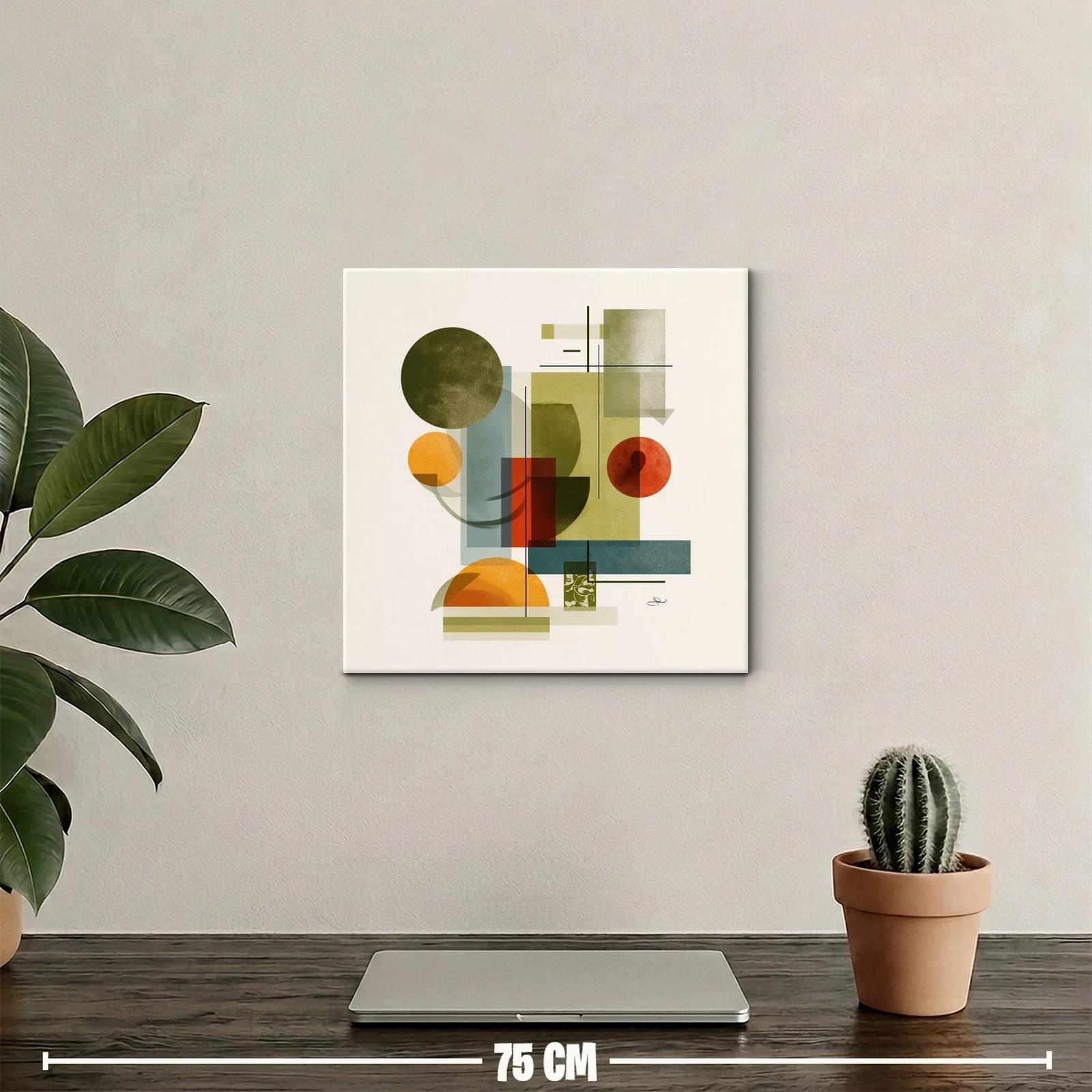 Composición abstracta con formas geométricas en tonos tierra — miniatura 2