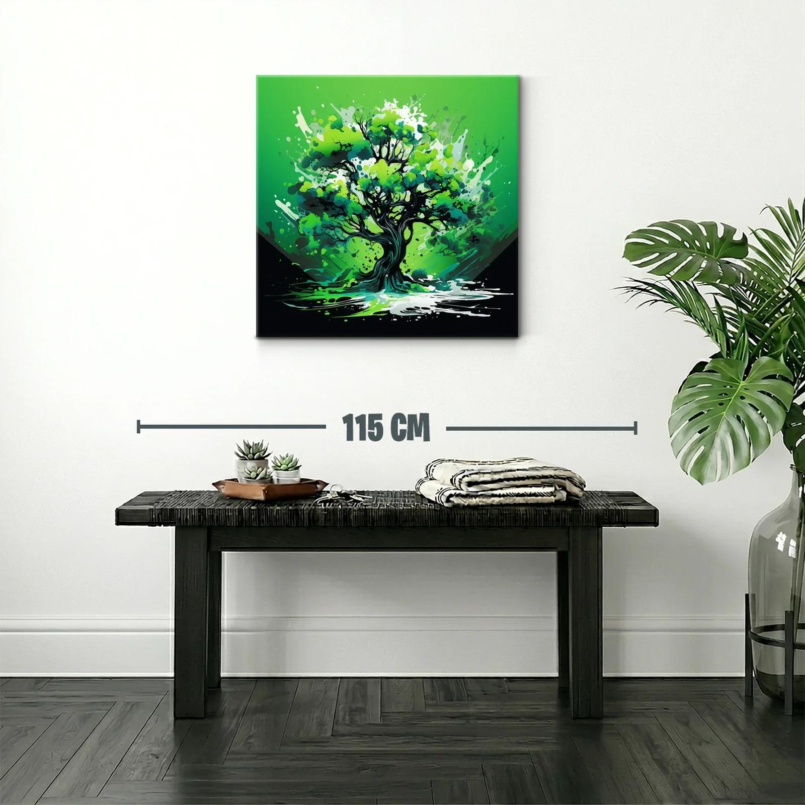 Árbol vibrante con explosión de verdes y energía dinámica — miniatura 2