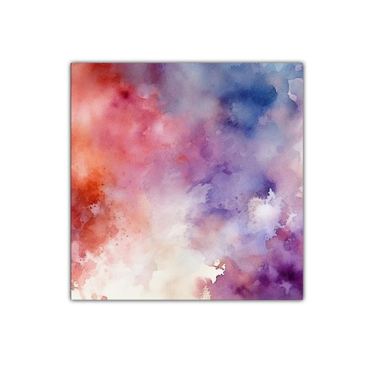 Cuadro abstracto con tonos cálidos y fríos vibrantes — imagen principal