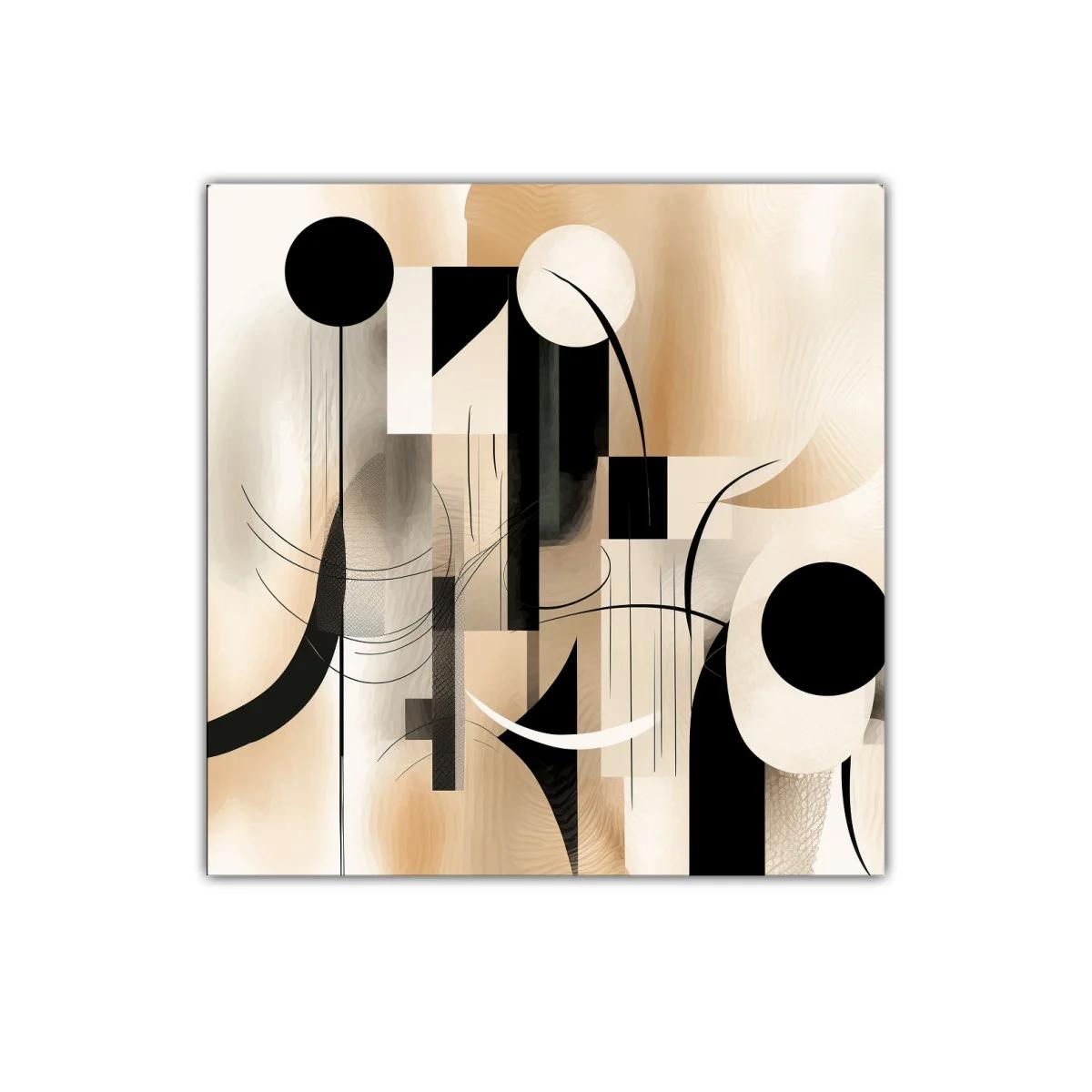 Composición abstracta en tonos beige y negro elegante