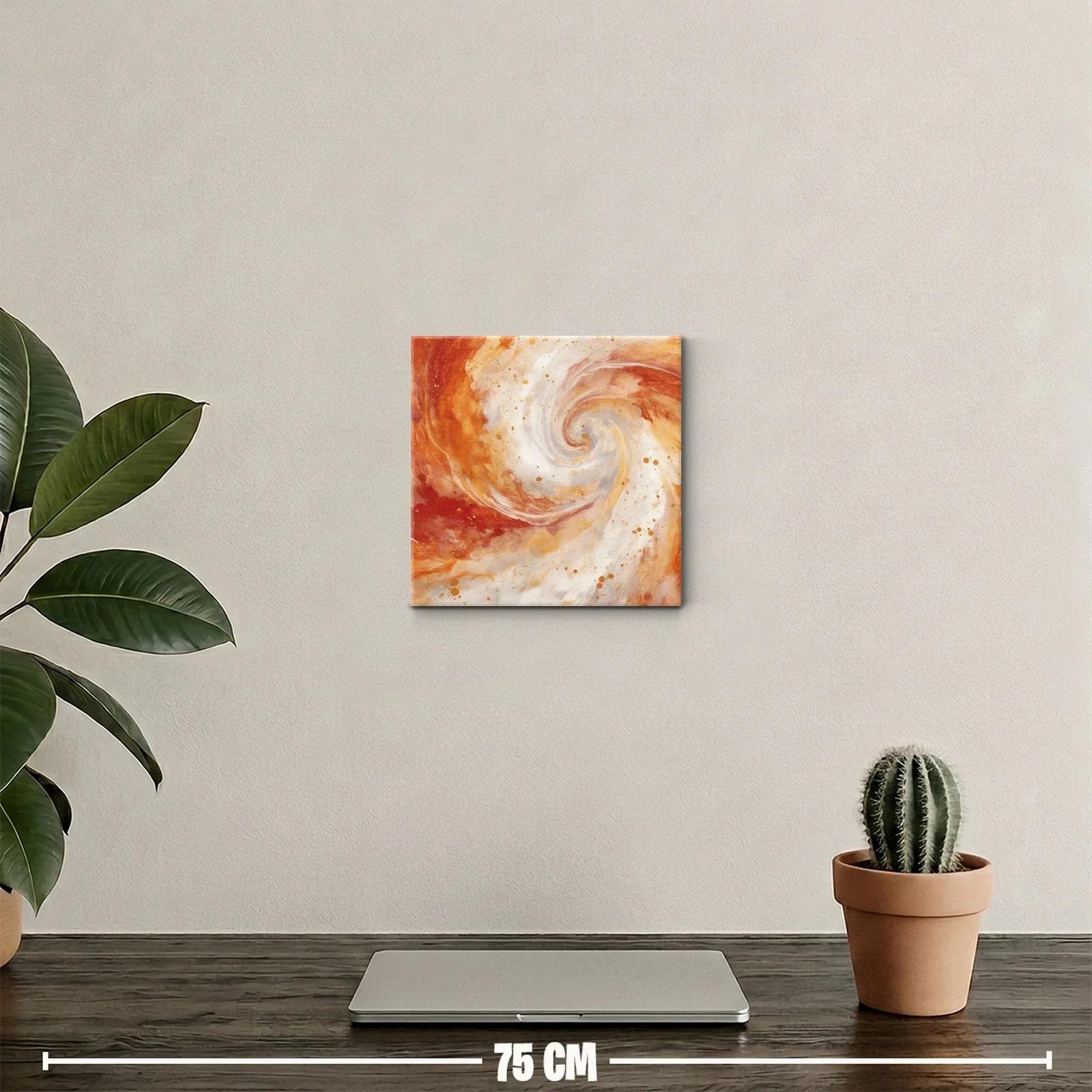 Cuadro abstracto en espiral con tonos cálidos y vibrantes — miniatura 2