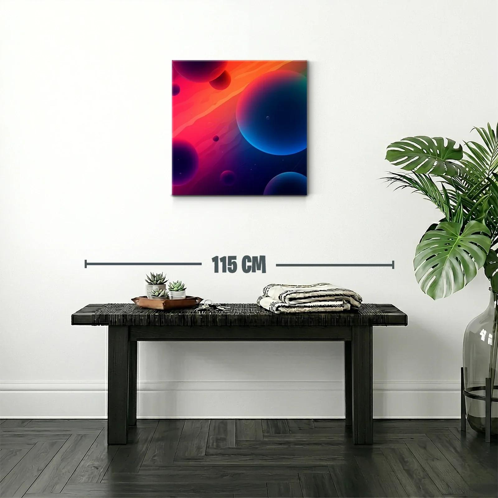 Composición abstracta con esferas en tonos cálidos y fríos — miniatura 2