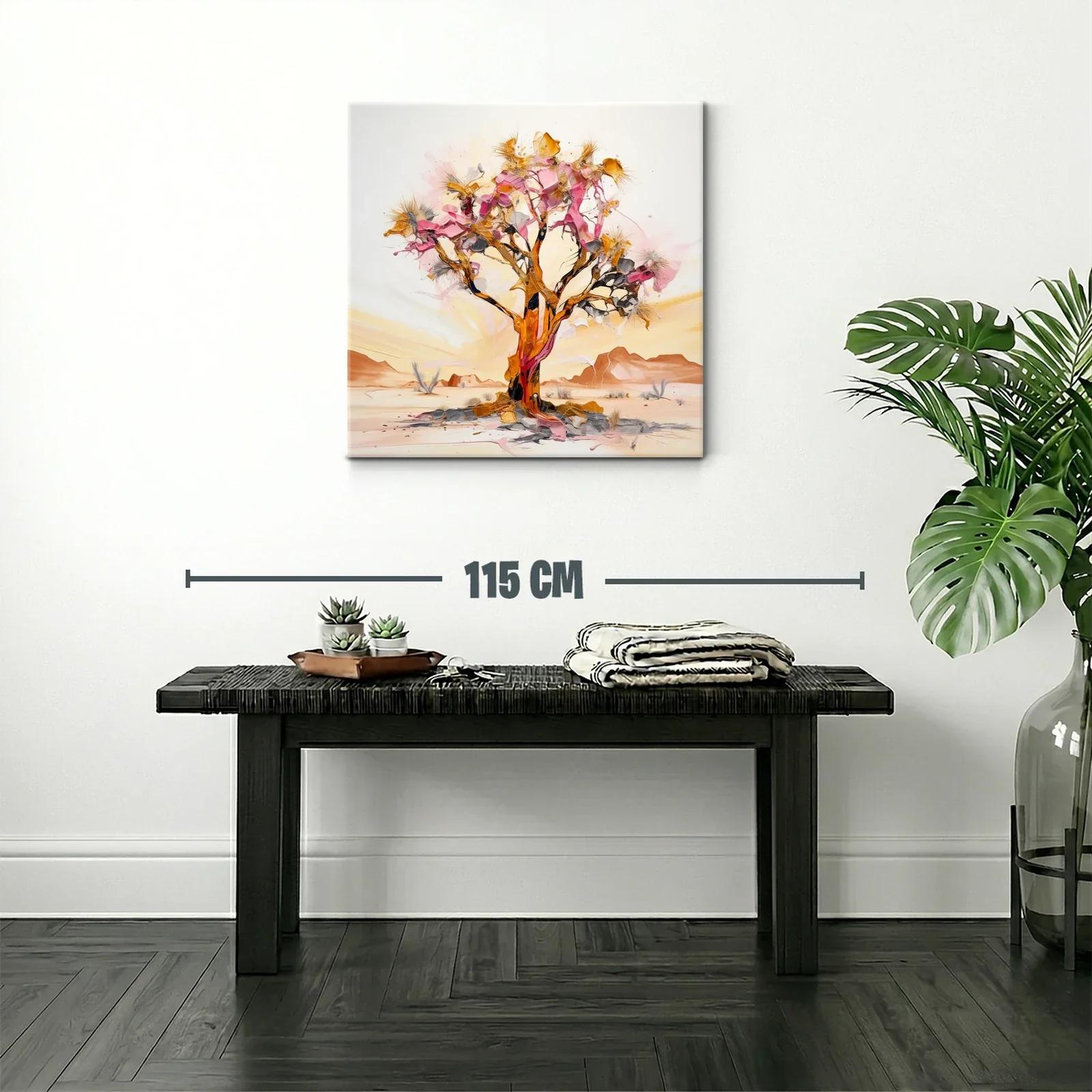 Árbol abstracto en tonos cálidos y acentos rosas — miniatura 2