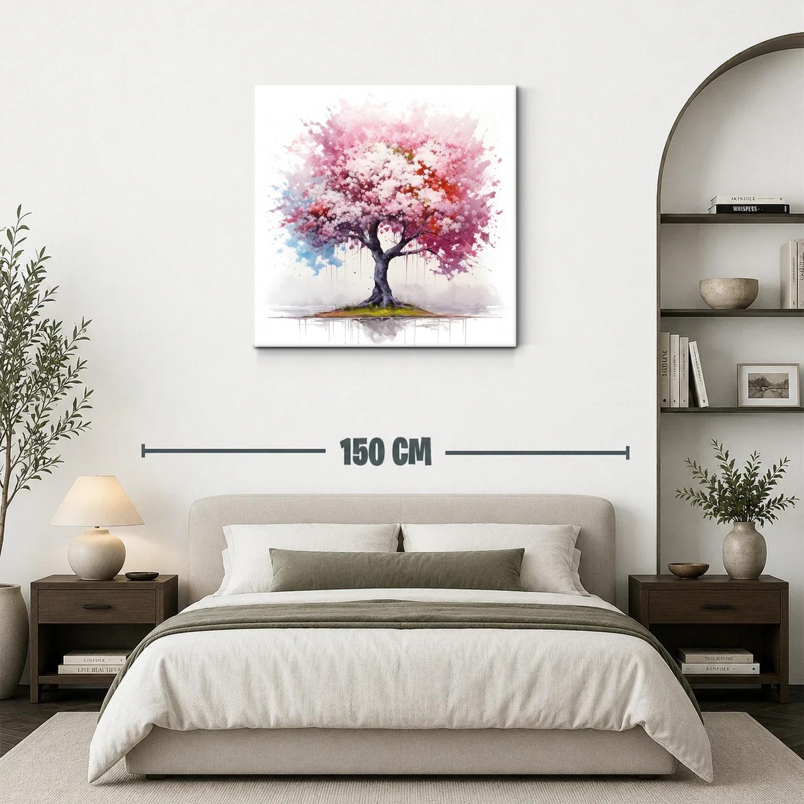 Árbol floreciente con tonos rosa y rojo vibrantes — miniatura 3