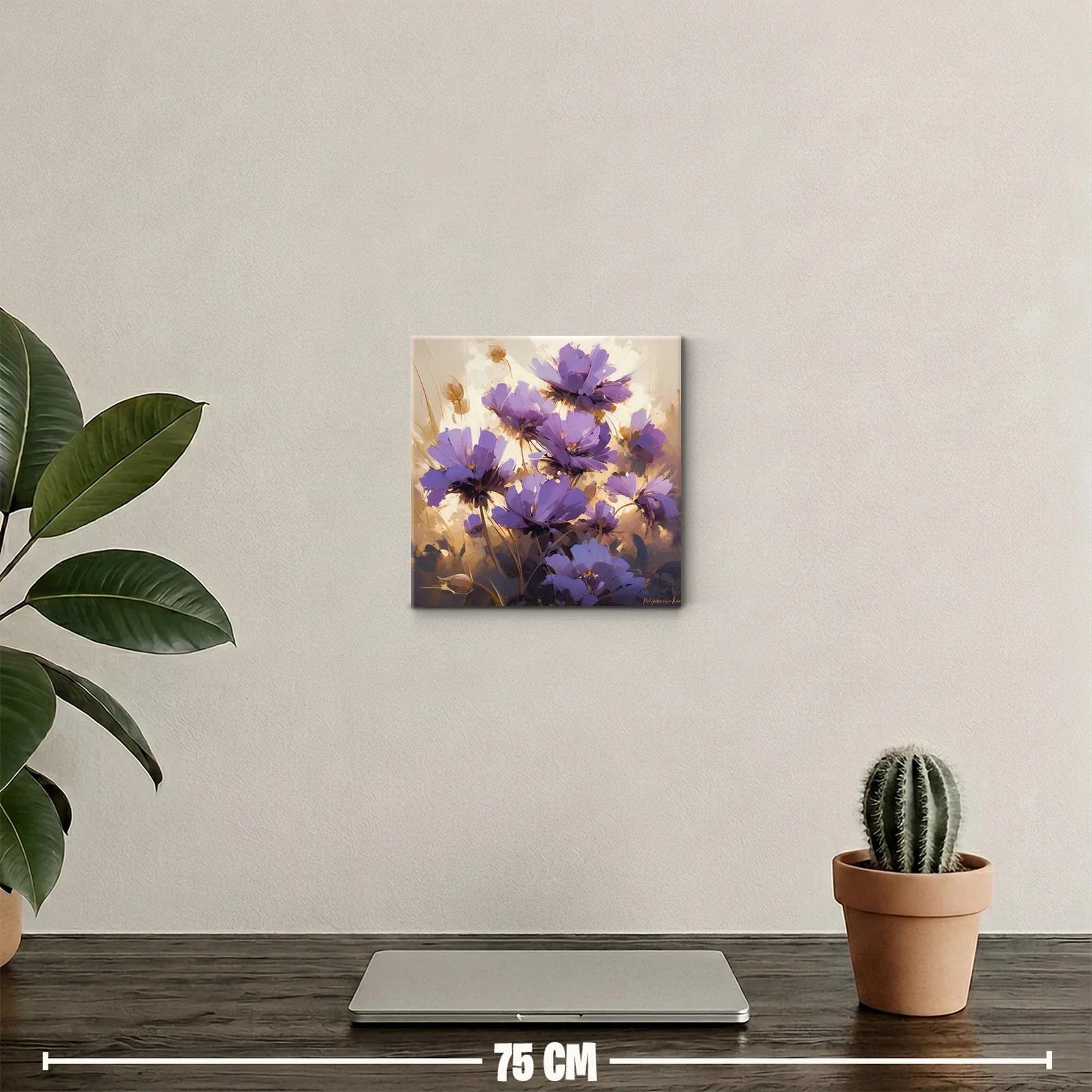 Flores lilas vibrantes con fondo cálido y luminoso — miniatura 2