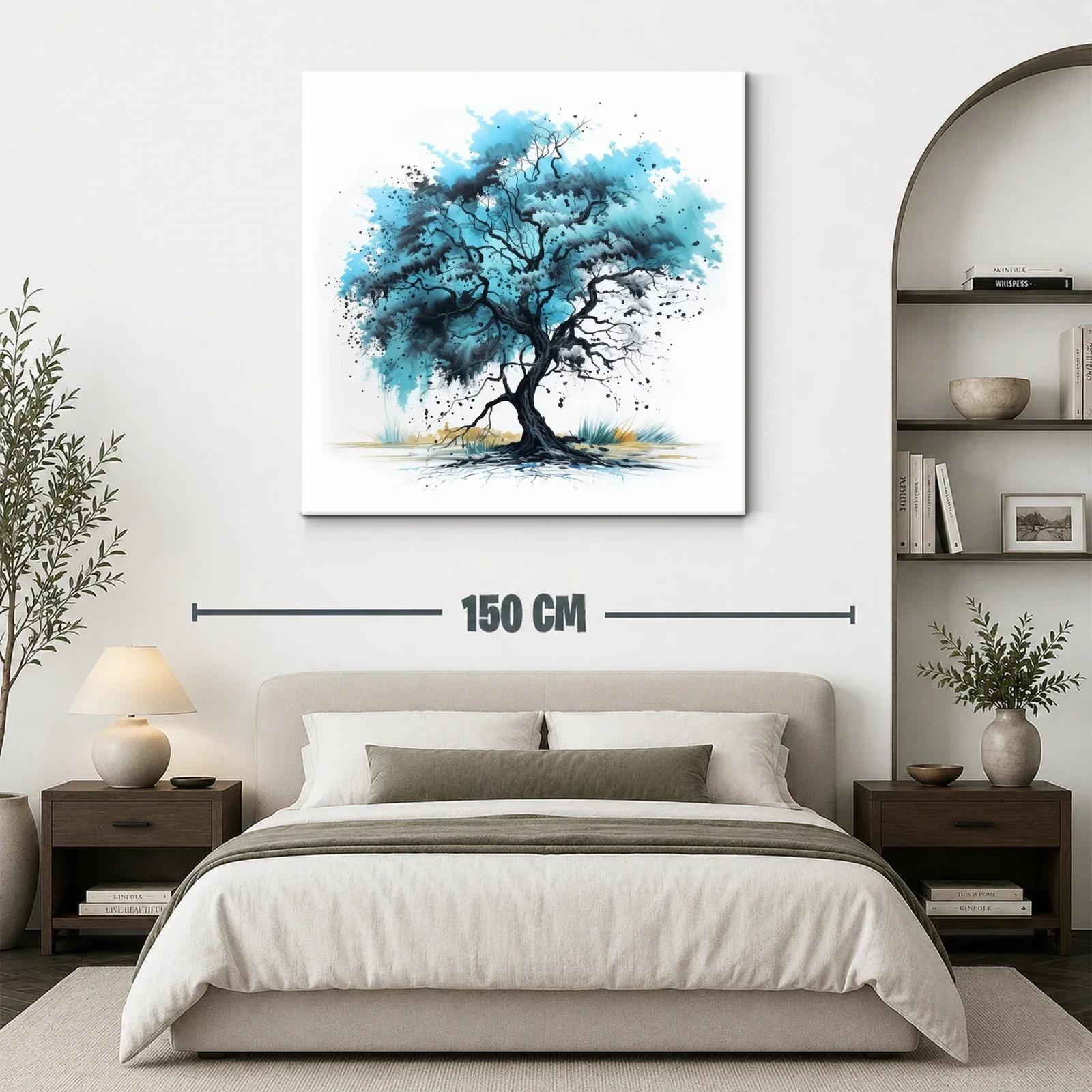 Árbol azul con ramas dinámicas y elegante contraste — miniatura 3