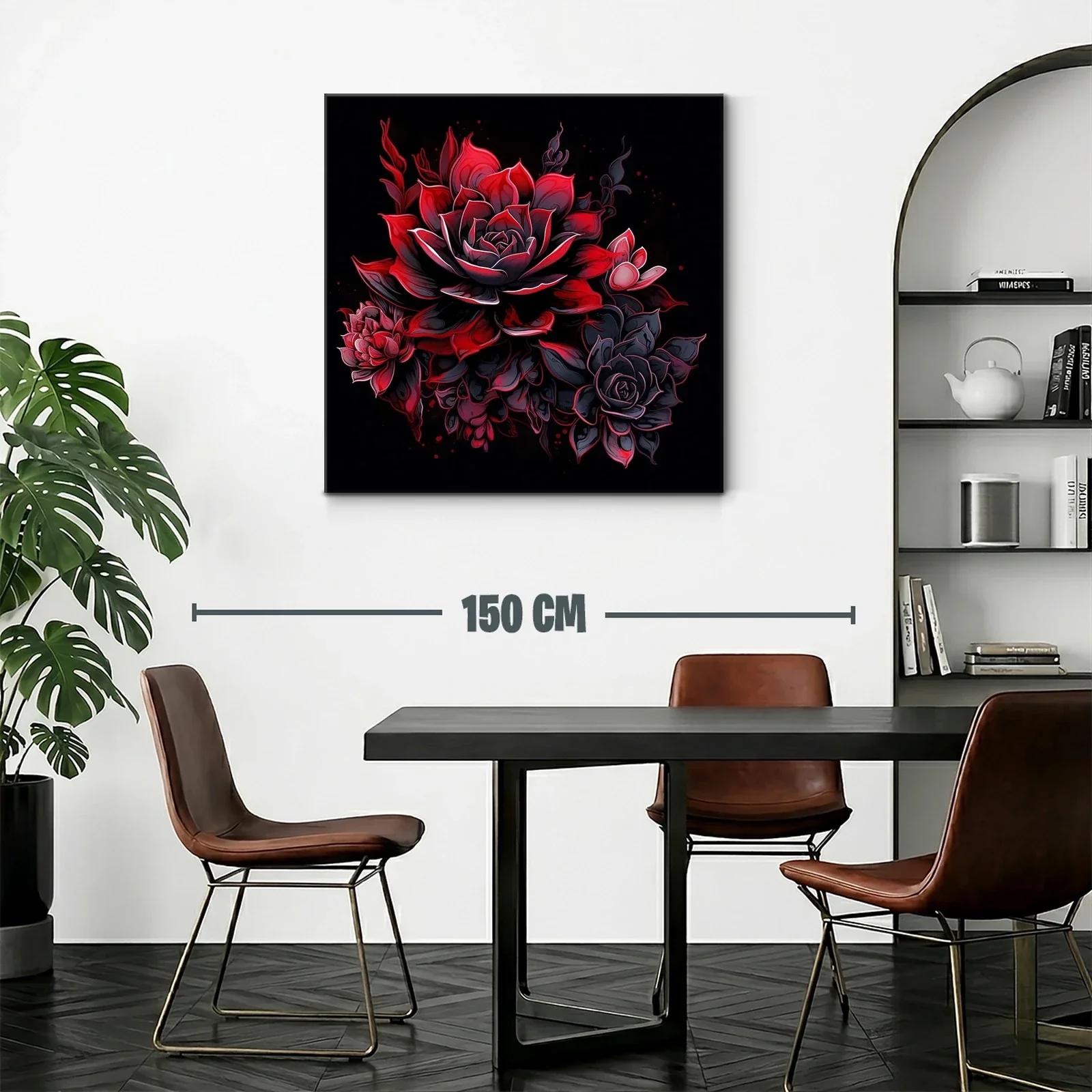 Ramo de flores vibrantes en tonos rojos y negros — miniatura 2