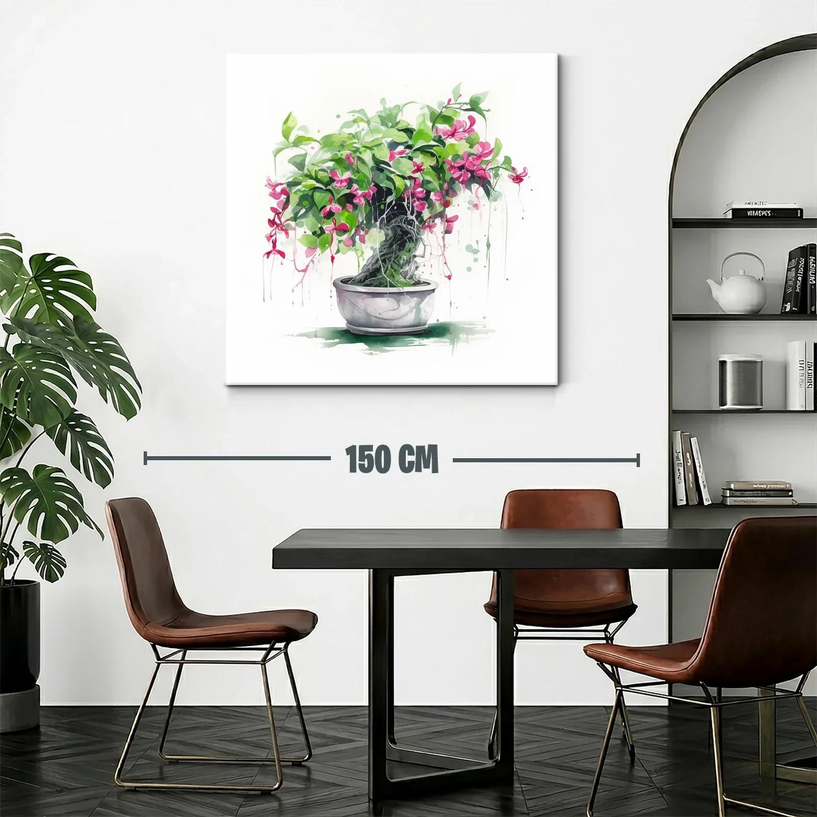 Bonsái con flores rosas y follaje exuberante — miniatura 2