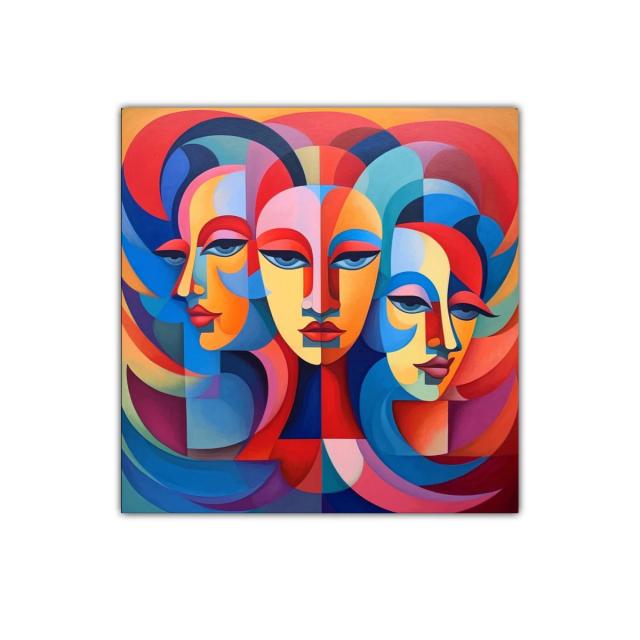 Retratos Abstractos en Paleta Vibrante y Moderna