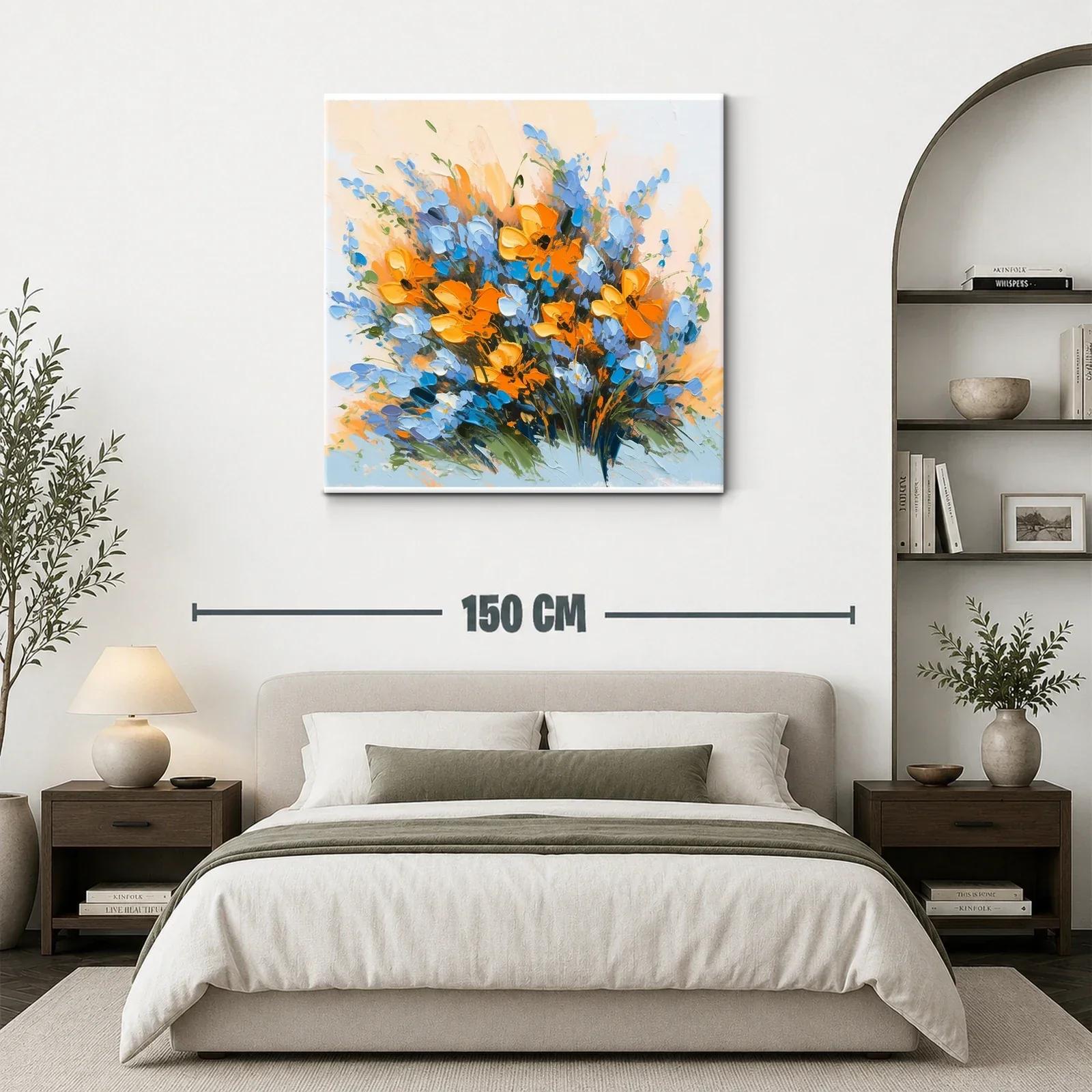 Ramo vibrante de flores naranjas y azules — miniatura 3