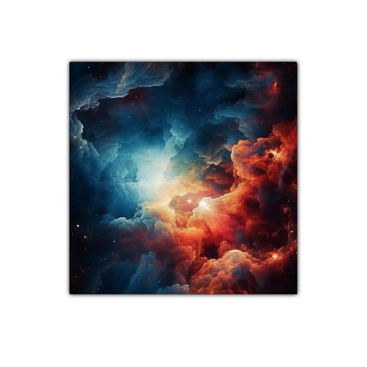 Cuadro abstracto con explosión cósmica en tonos intensos — imagen principal
