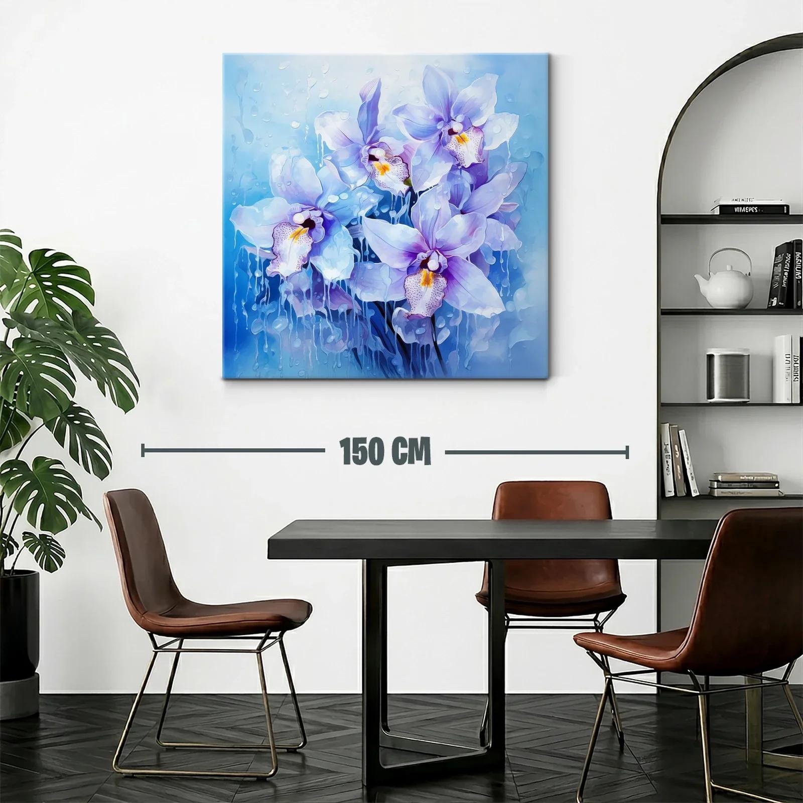 Orquídeas azules delicadas con efecto acuarela — miniatura 2