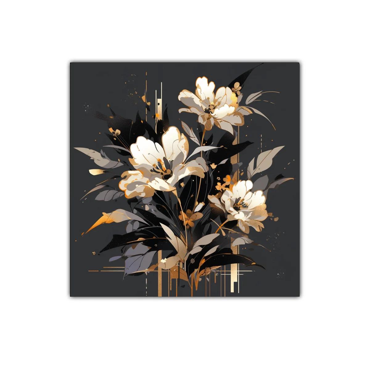 Elegancia florar en tonos dorados y negros sofisticados — imagen principal