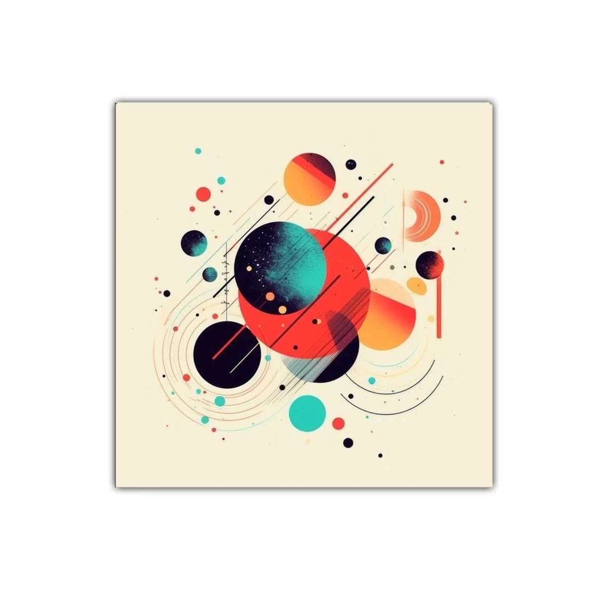 Composición abstracta con círculos en tonos vibrantes — imagen principal